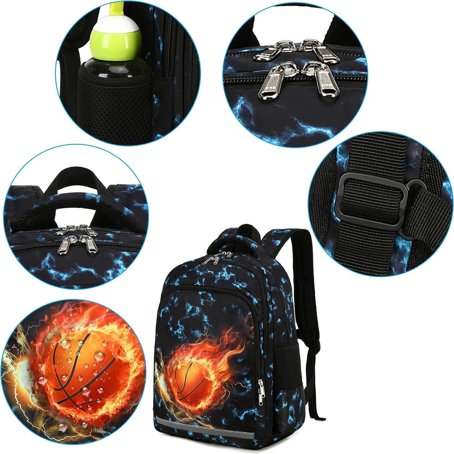 Mochila Escolar LEDAOU para Niños con Caja de Almuerzo 39.62 cm