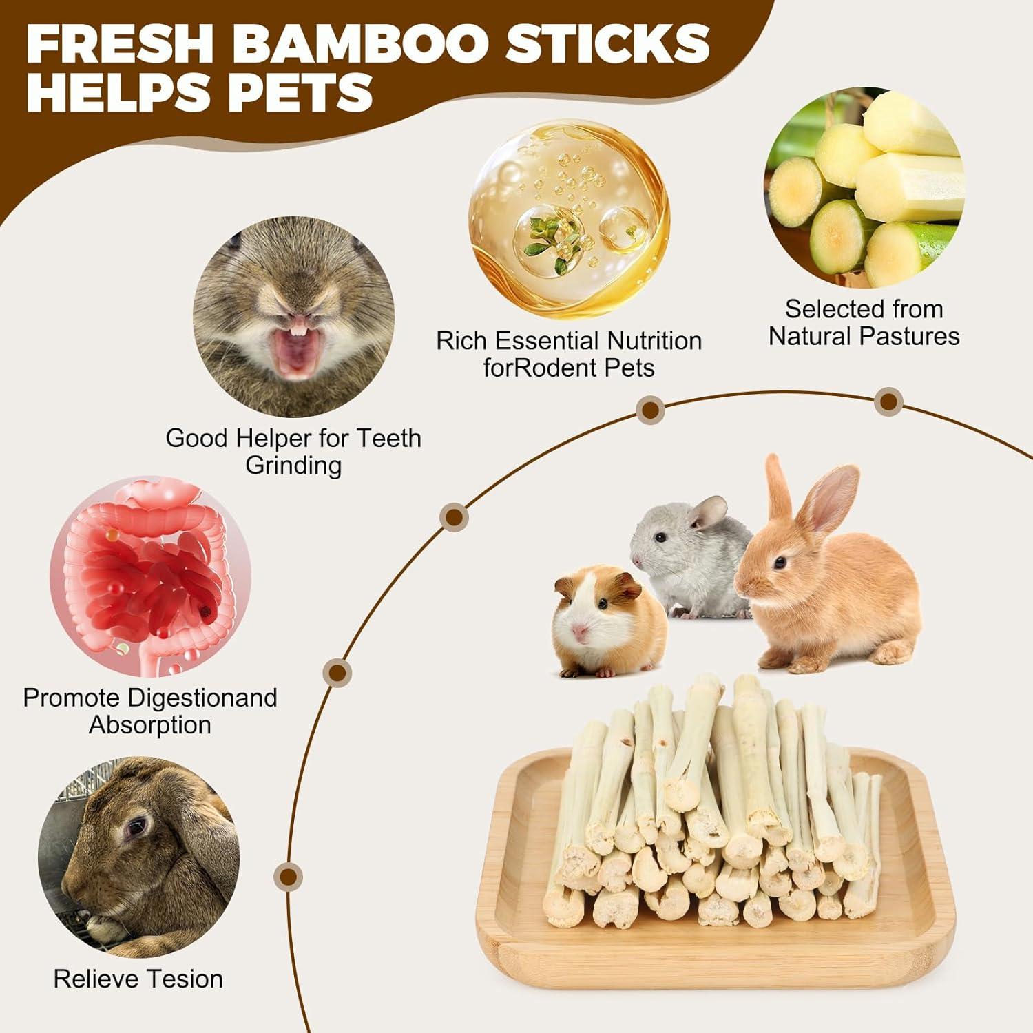 Palitos de Madera de Bambú Dulce Petawi 900g para Conejos y Roedores