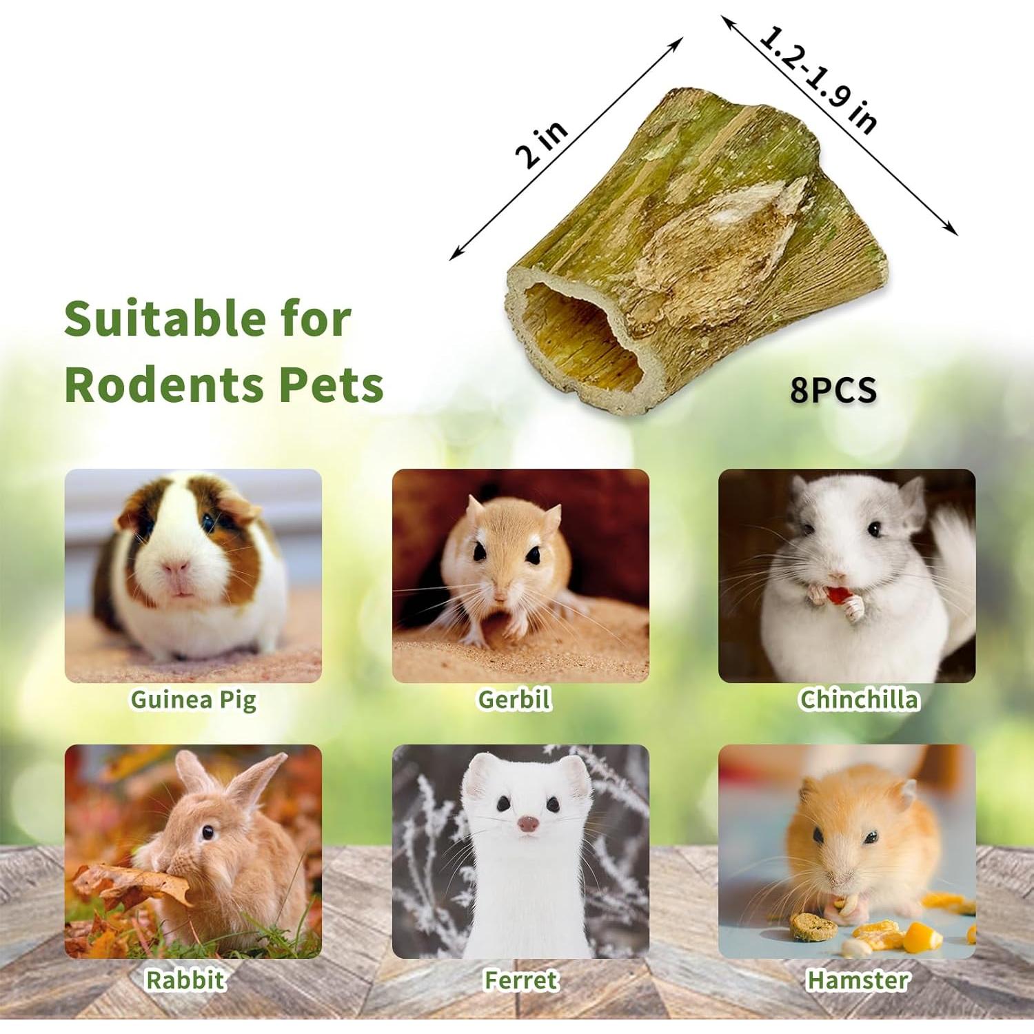 Juguetes para Masticar Fhiny Rabbit 8 PCS Madera de Papaya 5 cm