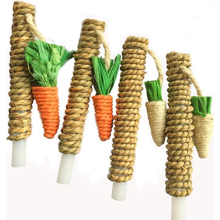 Juguete para Conejos Hamiledyi con Árbol de Masticar y Zanahorias