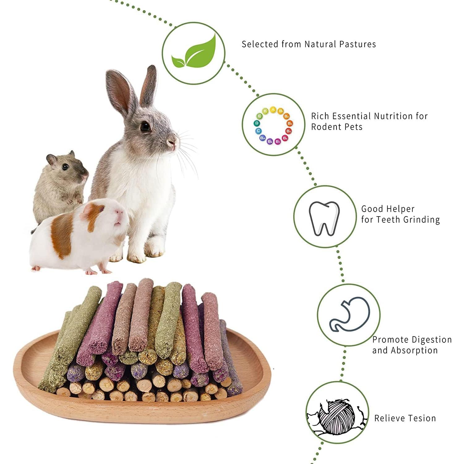 70 Palitos de Masticar para Conejos Petawi - Heno Timothy Natural