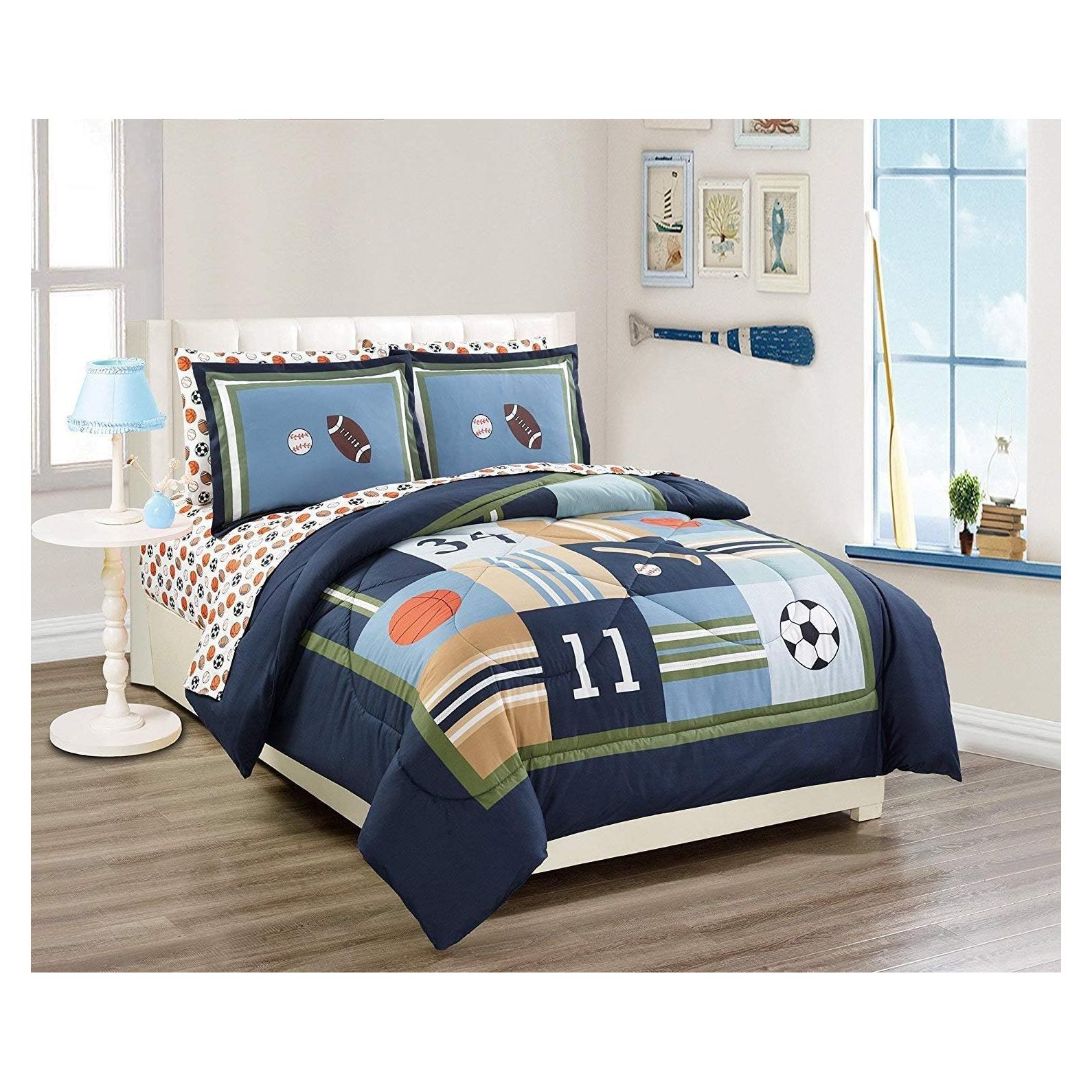 Conjunto de Ropa de Cama 5 Piezas Hogar Elegante Individual Multicolor