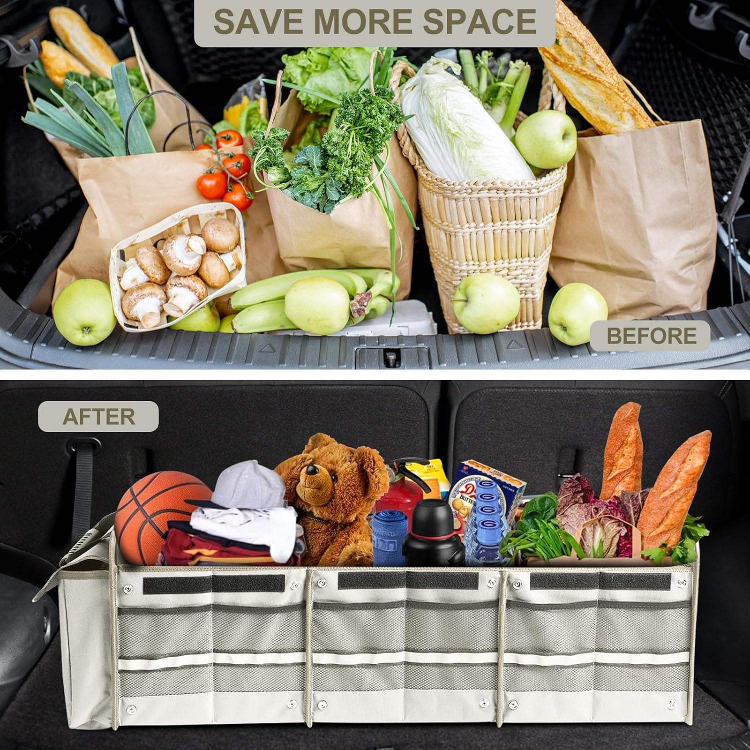 Organizador de Maletero AOPHY Beige 95L Plegable Impermeable