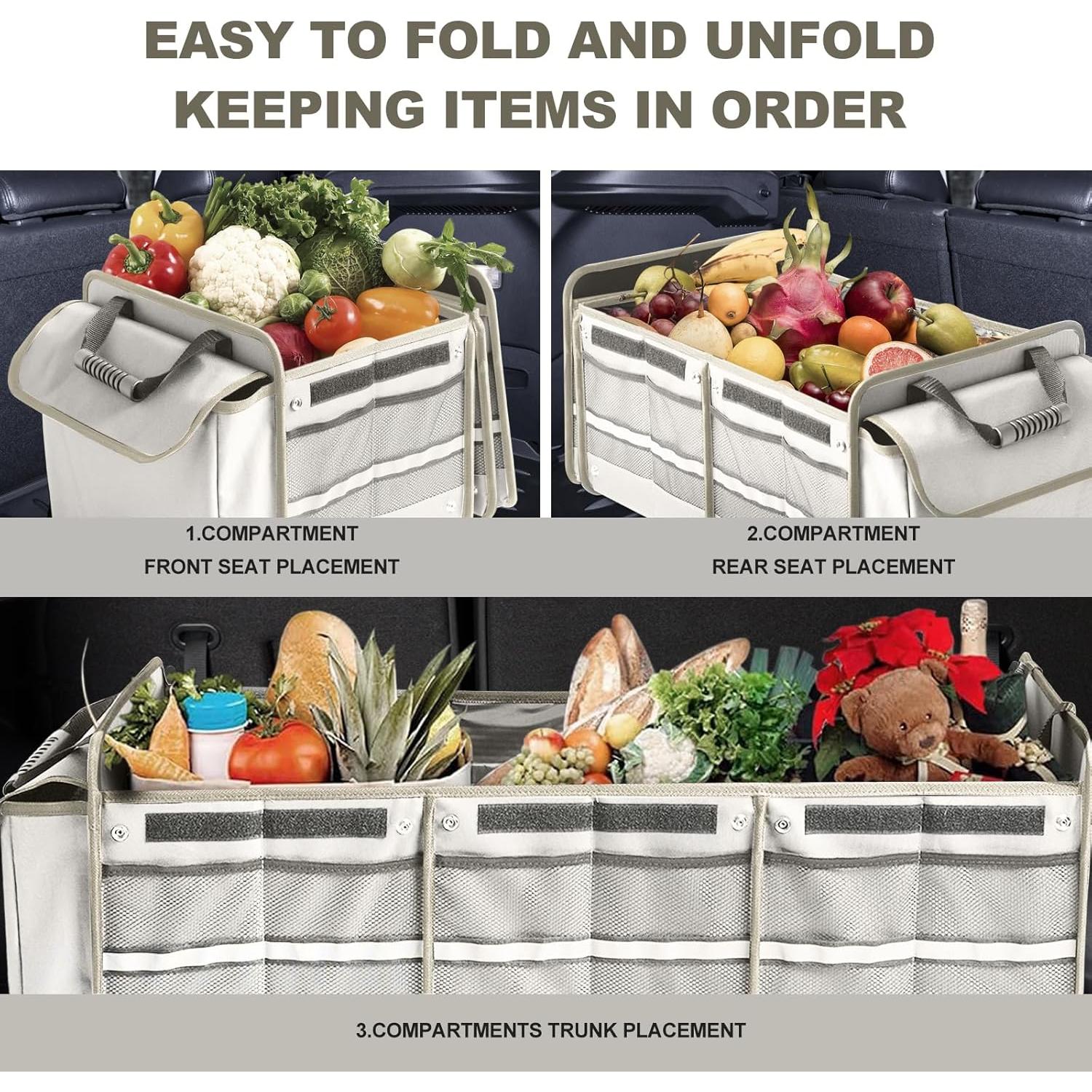 Organizador de Maletero AOPHY Beige 95L Plegable Impermeable