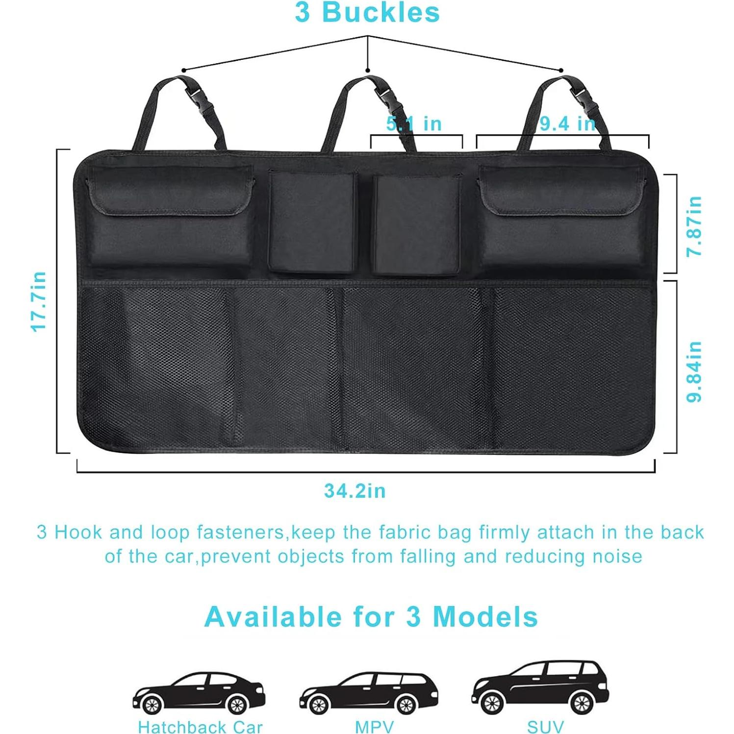 Organizador de Maletero para Coche XYJNYO 8 Bolsillos Negro