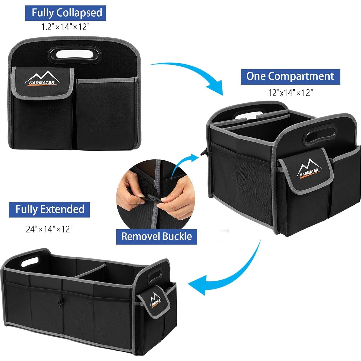 Organizador de Maletero M KARMATER 50L Impermeable Negro