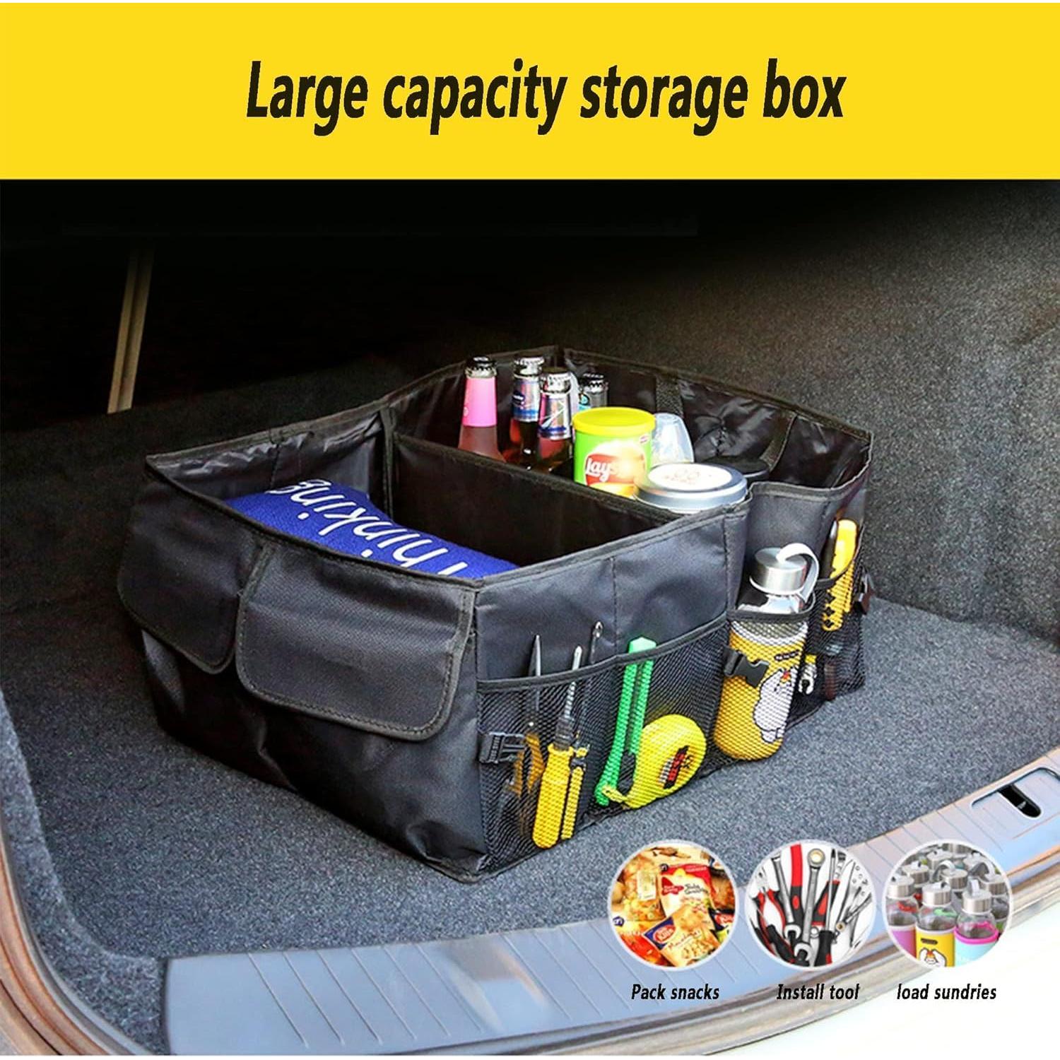 Organizador de Maletero de Coche Figpade 52L Plegable Negro