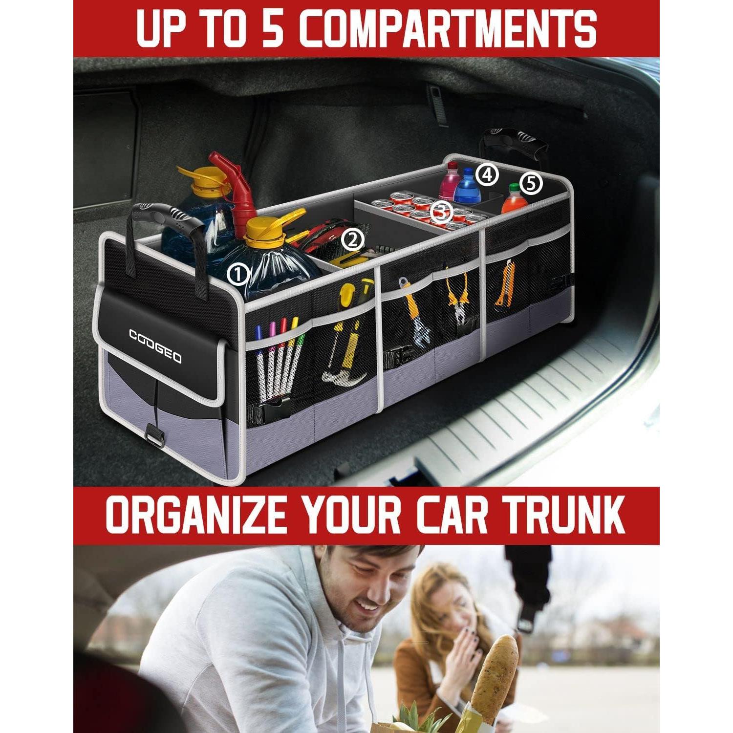 Organizador de Maletero COOGEO con Bolsa Térmica 3 Compartimentos