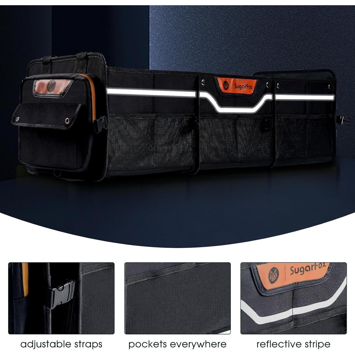 Organizador de Maletero SugarFox 95L Impermeable Plegable Negro