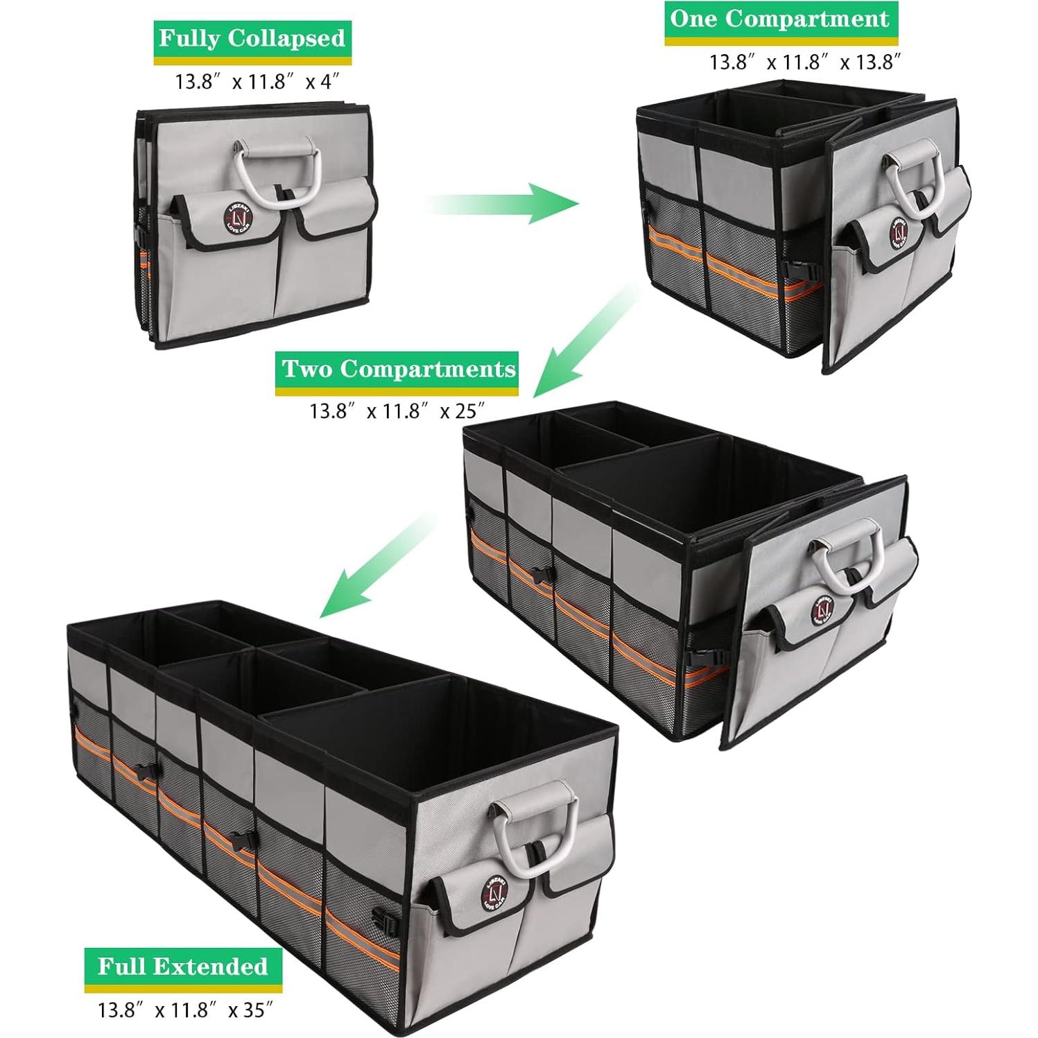 Organizador de Maletero LIBZAKI Grande Impermeable Gris