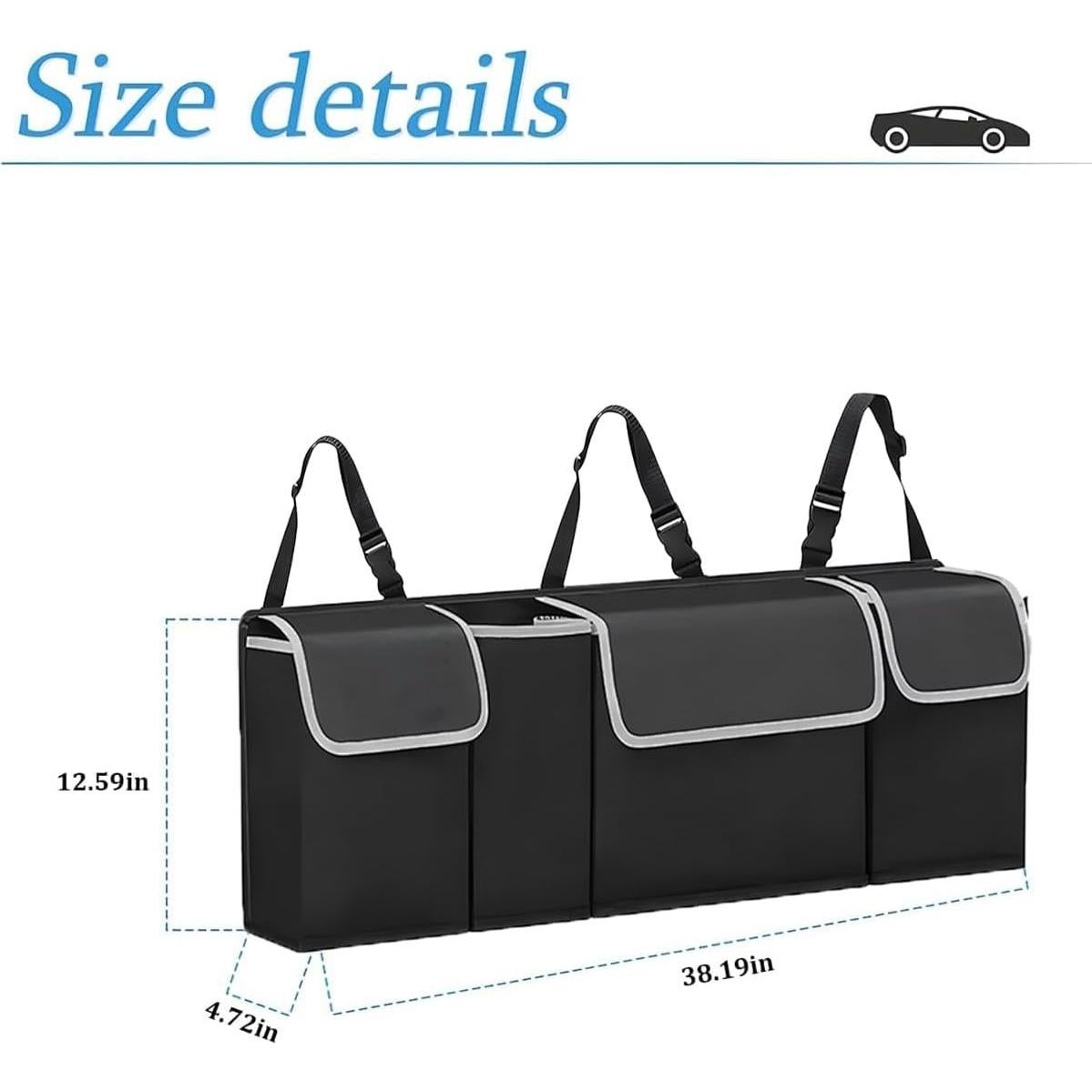 Organizador de Maletero de Coche AUCELI Negro Plegable Impermeable