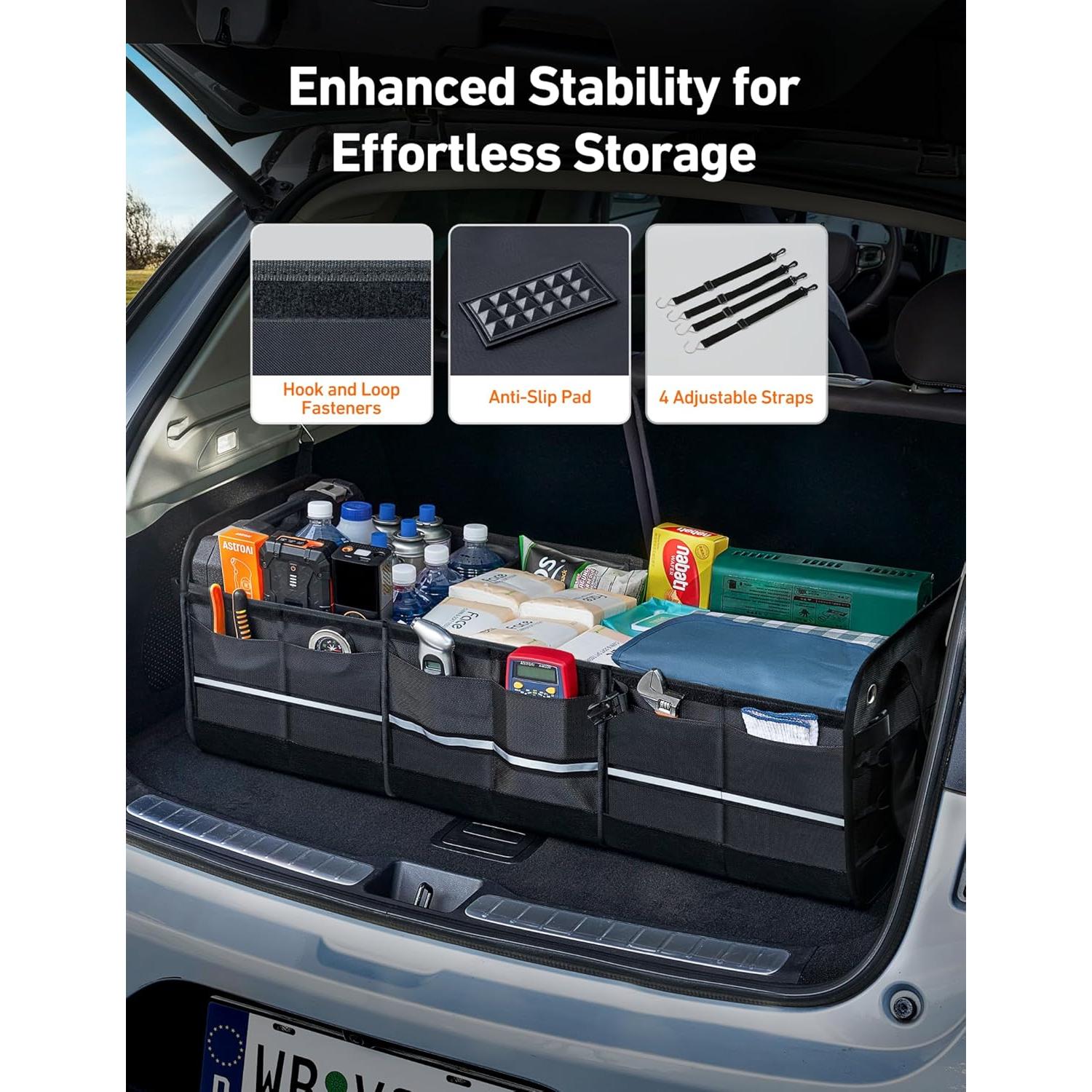 Organizador de Maletero Plegable AstroAI 110L con Bolsa Térmica