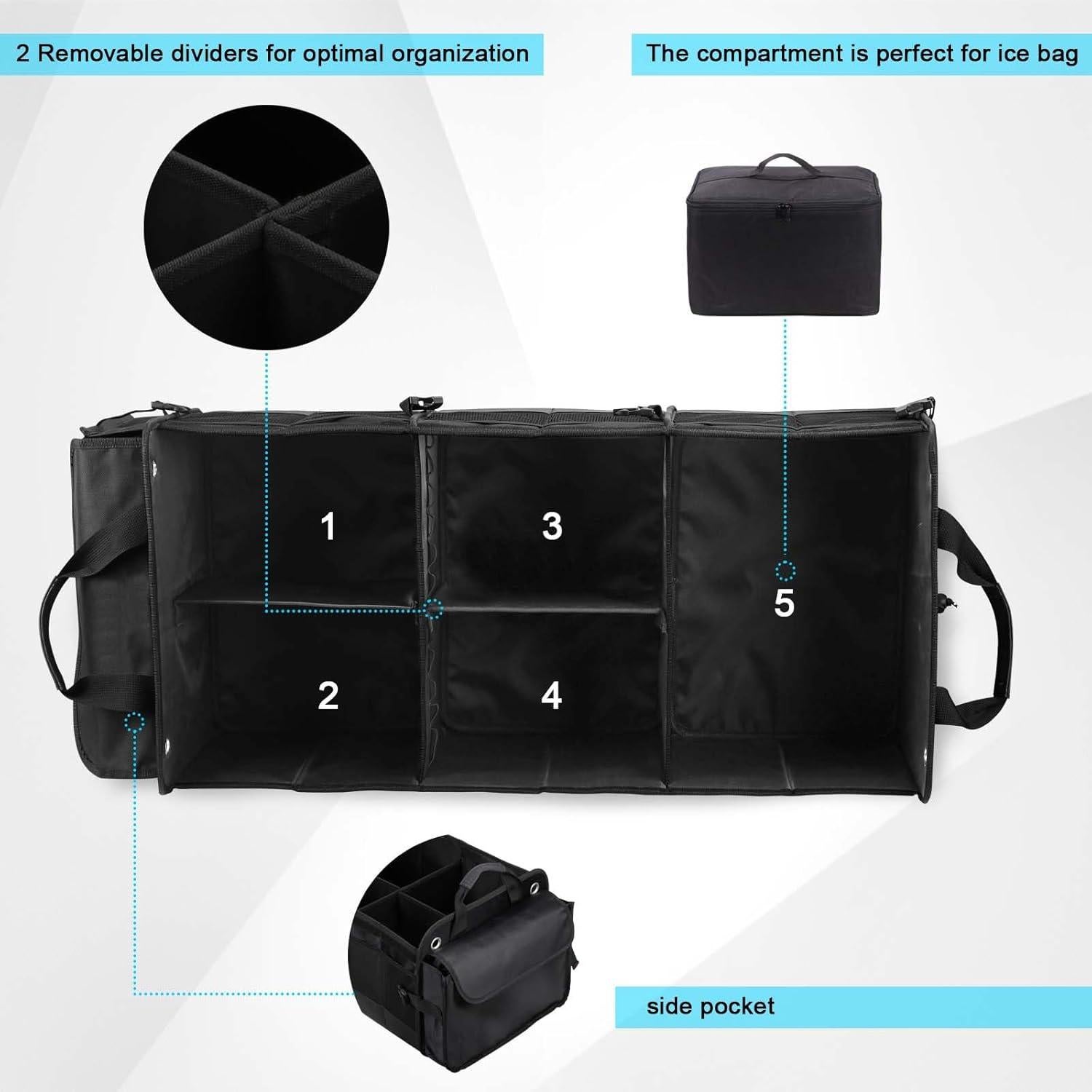 Organizador de Maletero Grande MOJIOO con Bolsa Térmica Plegable