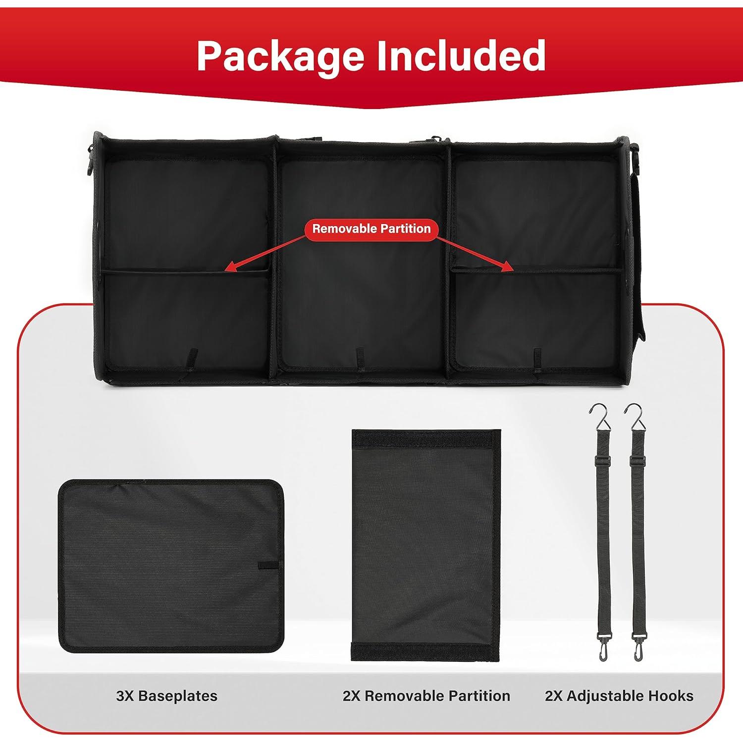 Organizador de Maletero Simple Deluxe Grande Antideslizante Negro