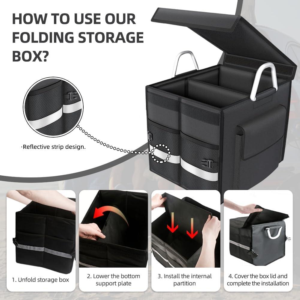 Organizador de Maletero de Coche LOTUYACY 55L Plegable Negro