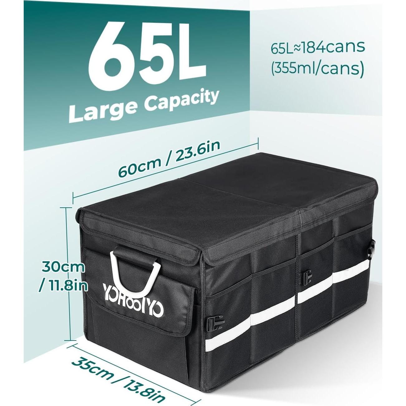 Organizador de Maletero YOHOOLYO 65L con Bolsa Térmica Negra