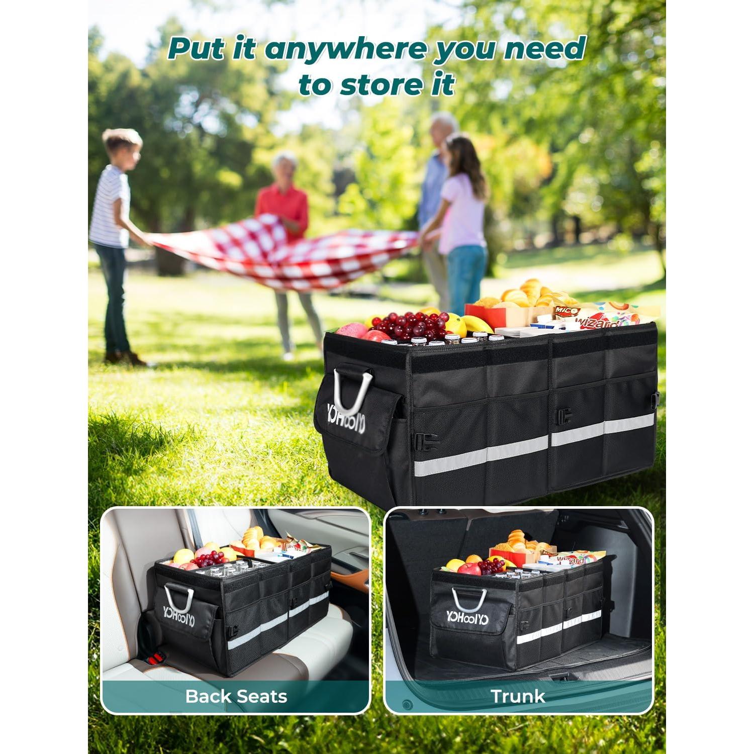 Organizador de Maletero YOHOOLYO 65L con Bolsa Térmica Negra