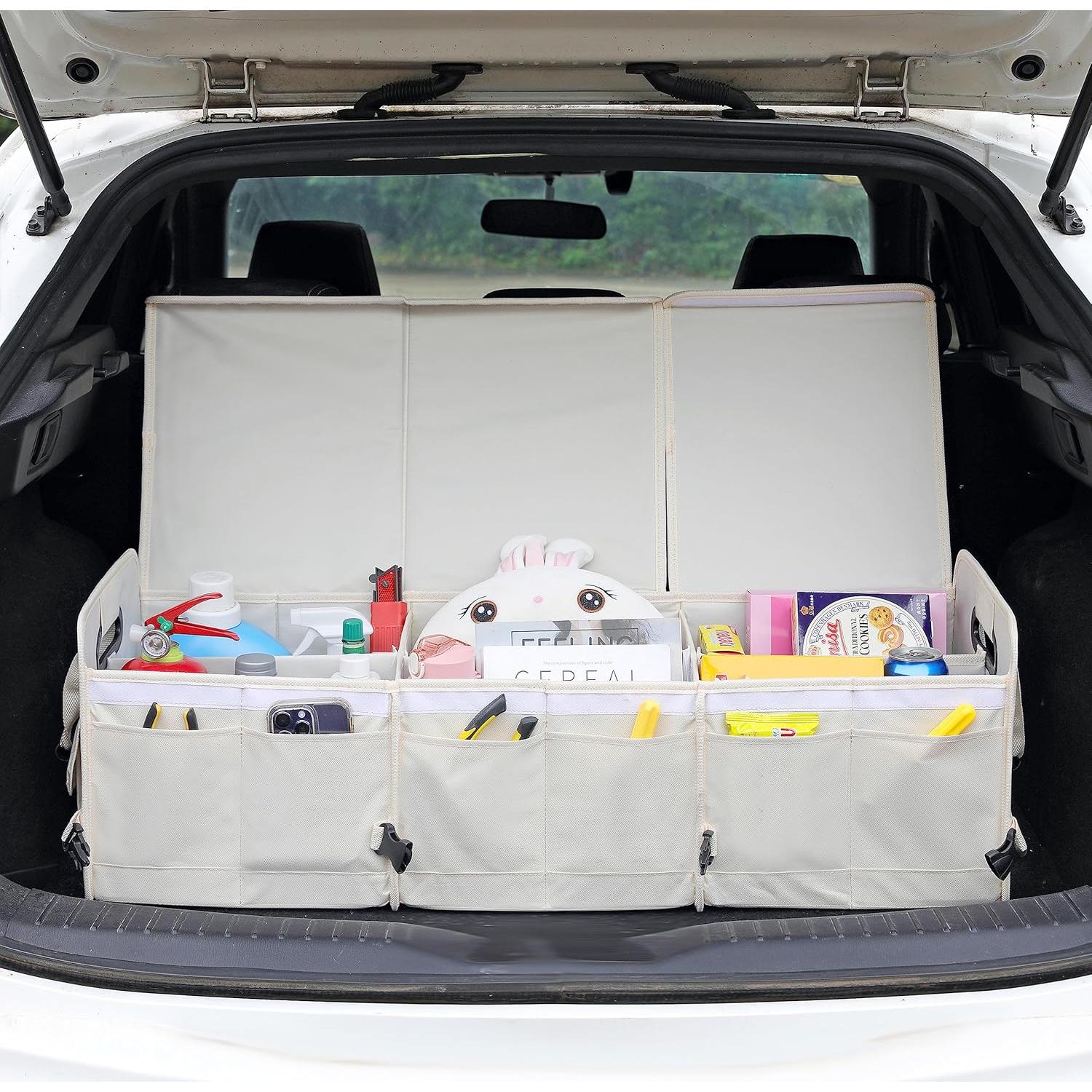 Organizador de Maletero AOKJOY XL Plegable Beige Multi Compartimentos