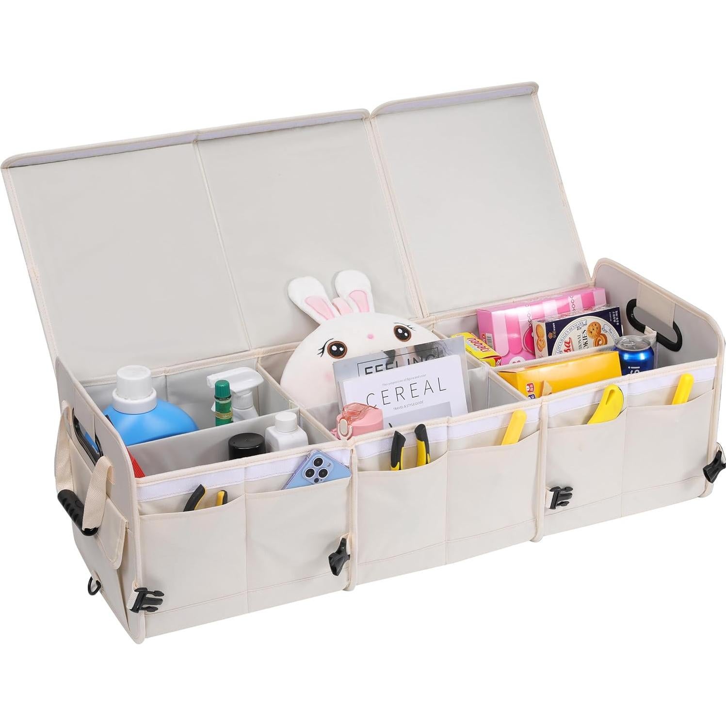 Organizador de Maletero AOKJOY XL Plegable Beige Multi Compartimentos