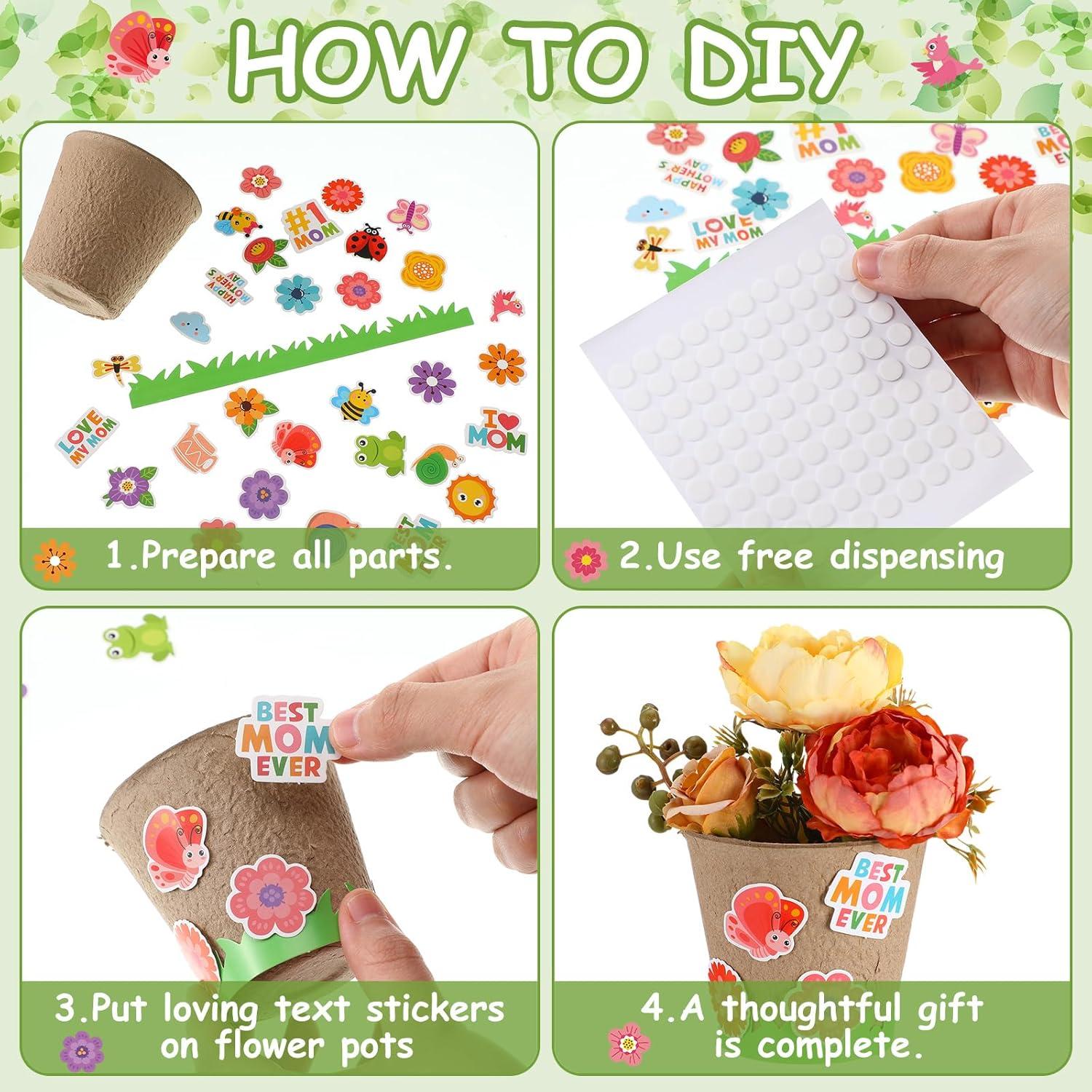 Kit de Manualidades para Niños Resurhang - 80 Macetas de Papel DIY