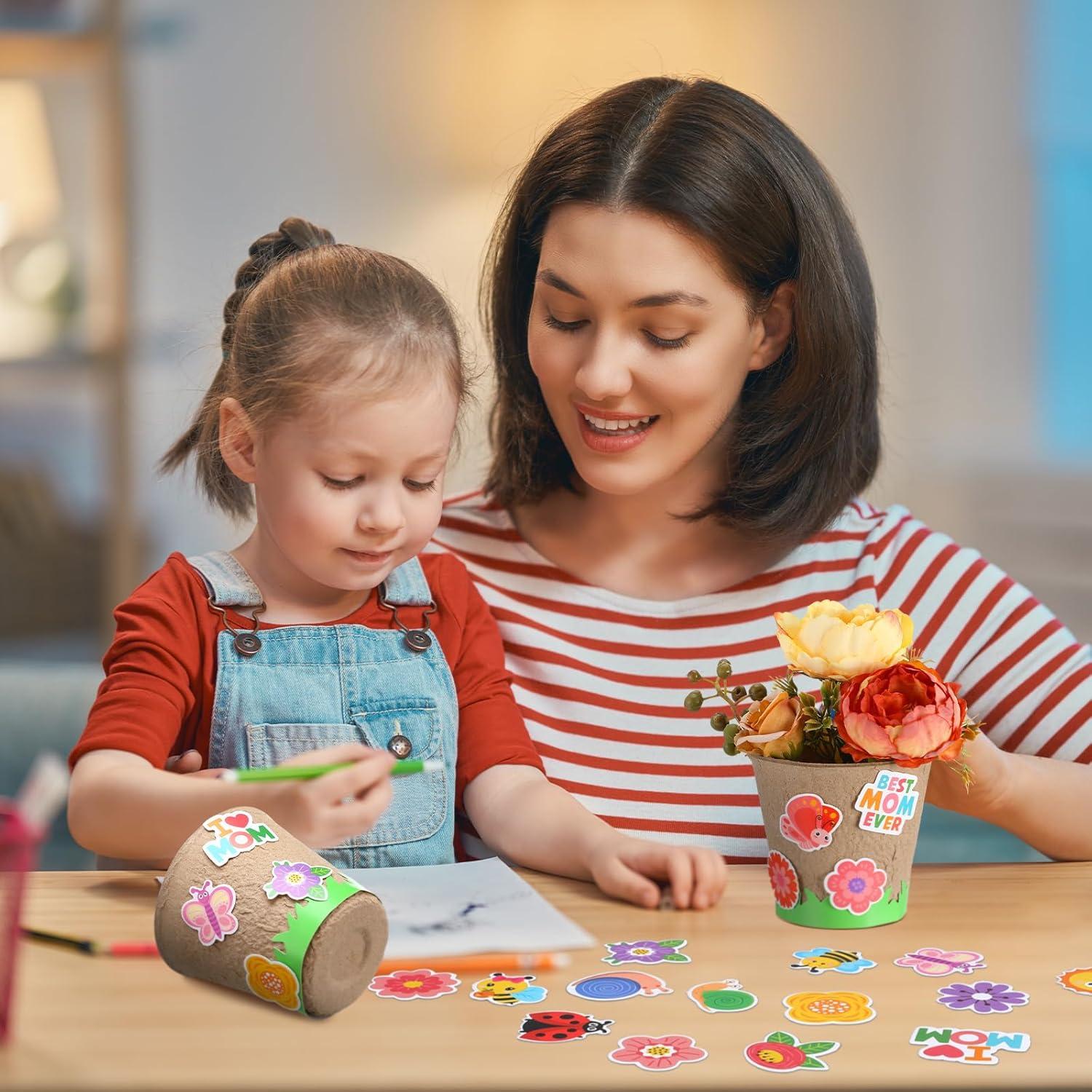 Kit de Manualidades para Niños Resurhang - 80 Macetas de Papel DIY