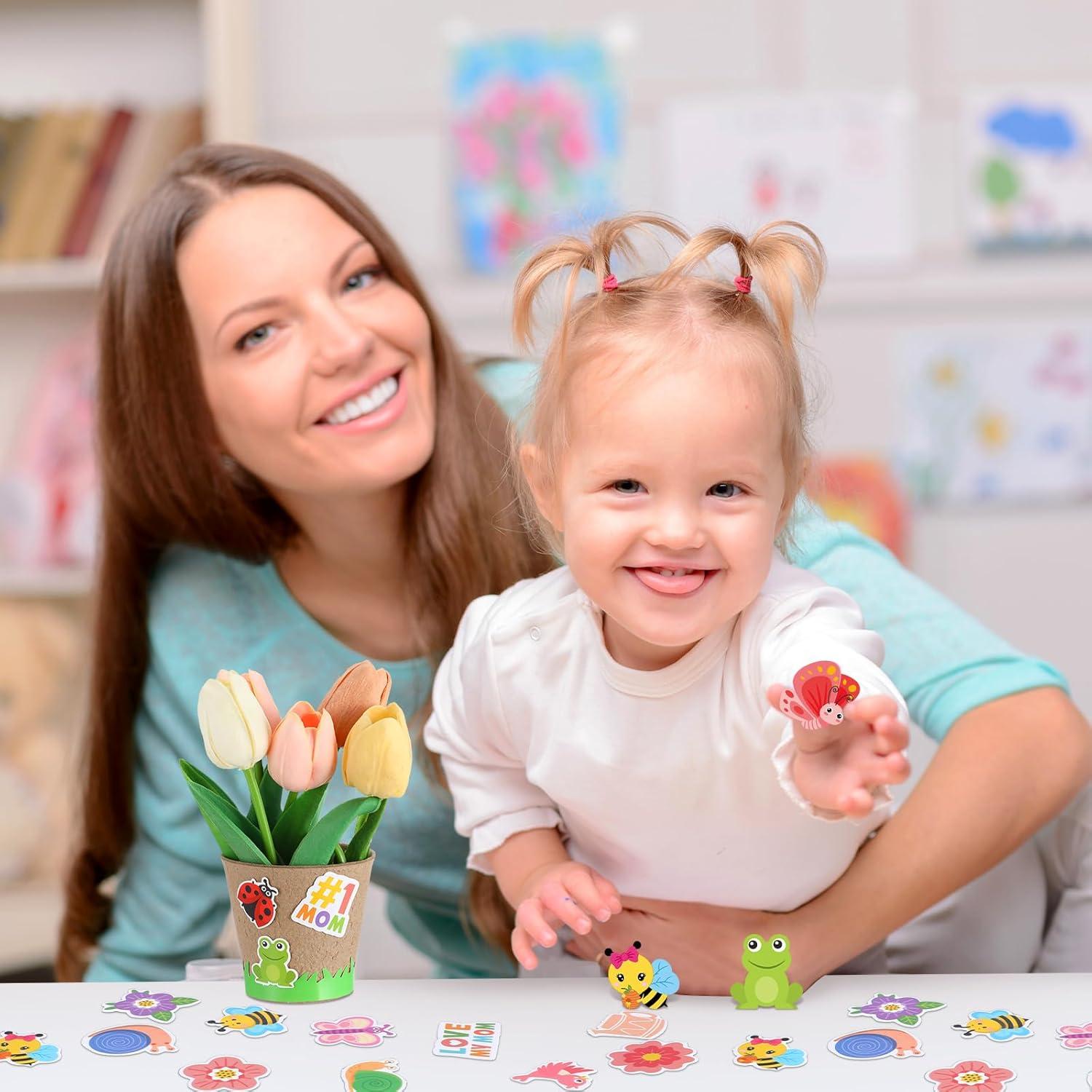 Kit de Manualidades para Niños Resurhang - 80 Macetas de Papel DIY