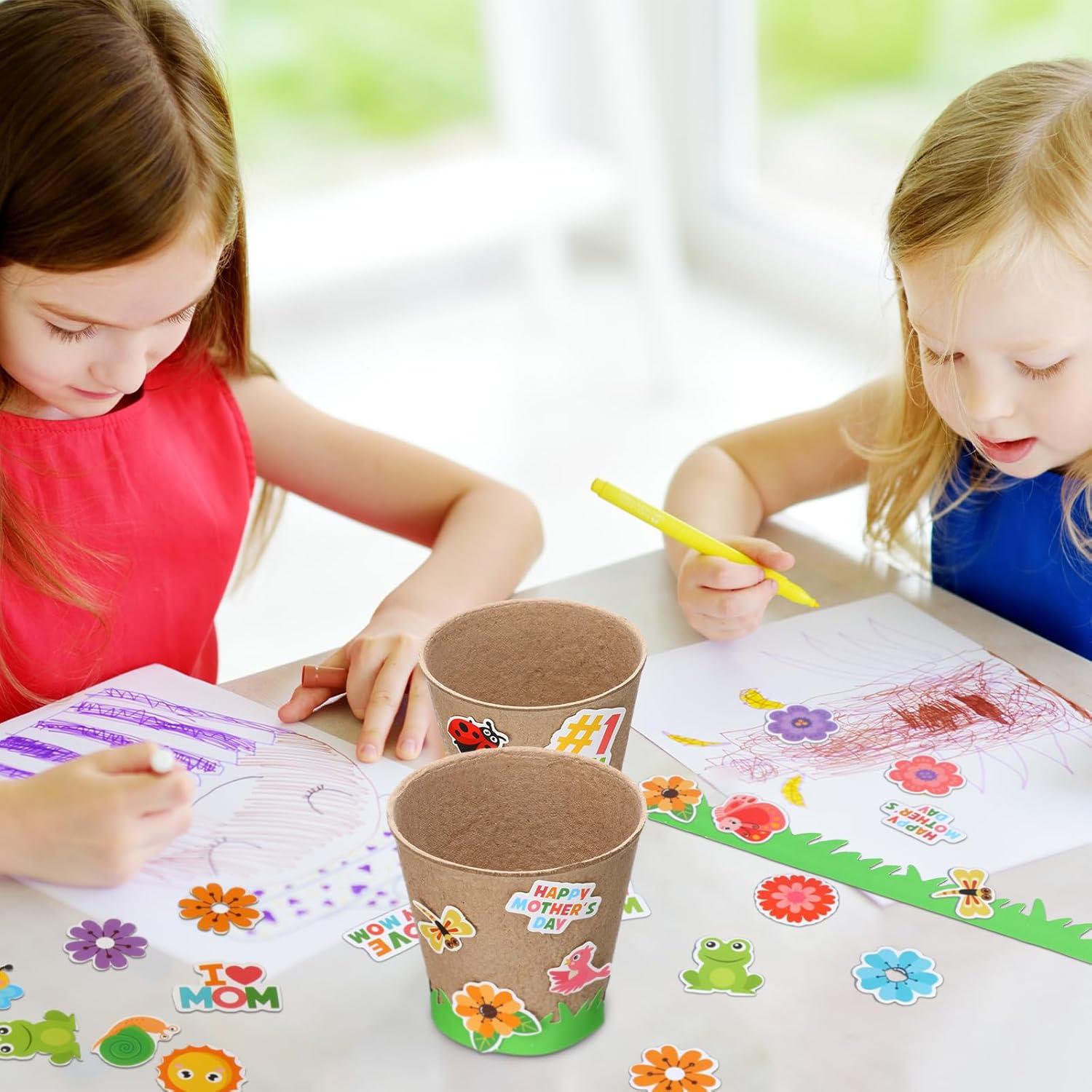 Kit de Manualidades para Niños Resurhang - 80 Macetas de Papel DIY