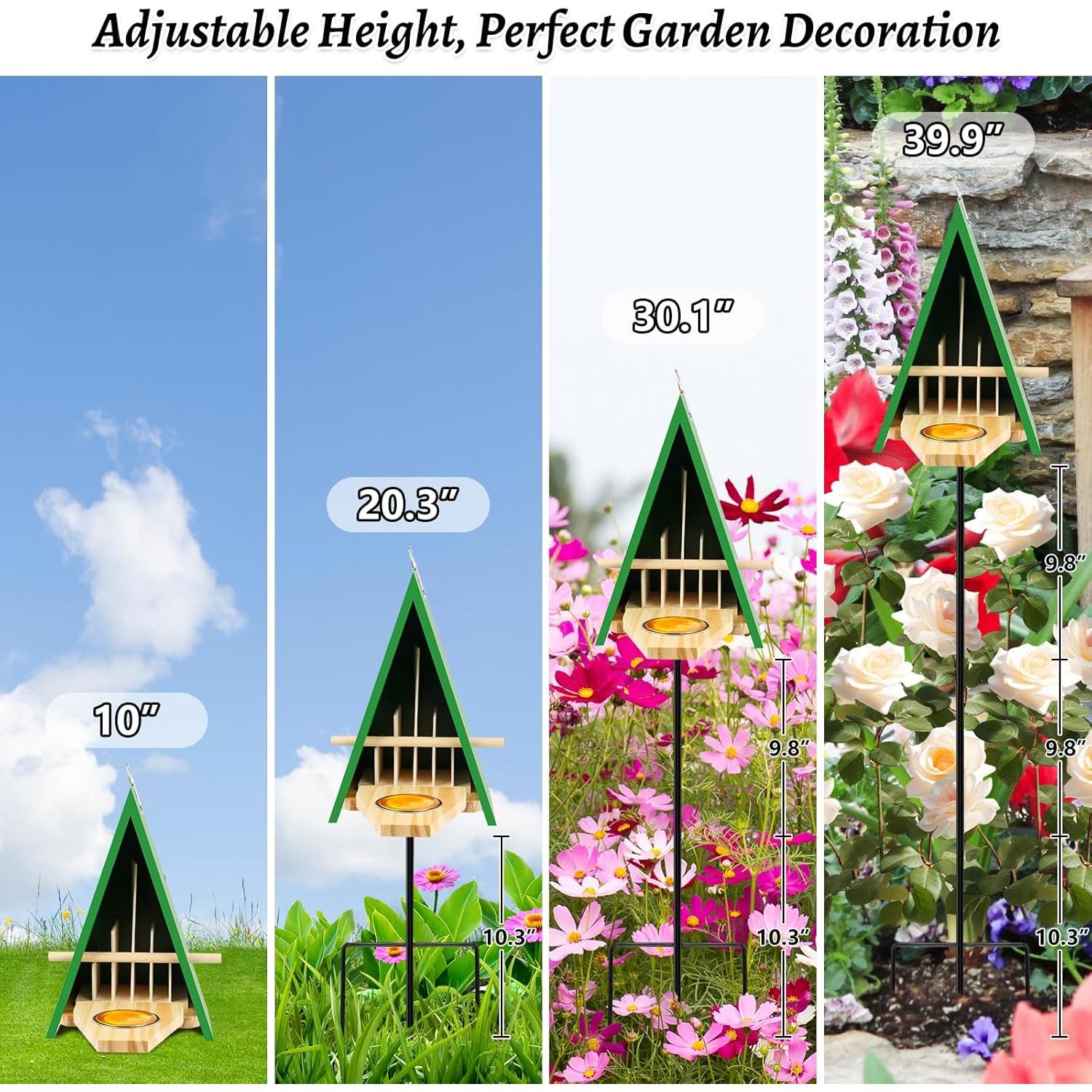 Casa y Comedero para Mariposas UQM con Estaca de Metal 30cm