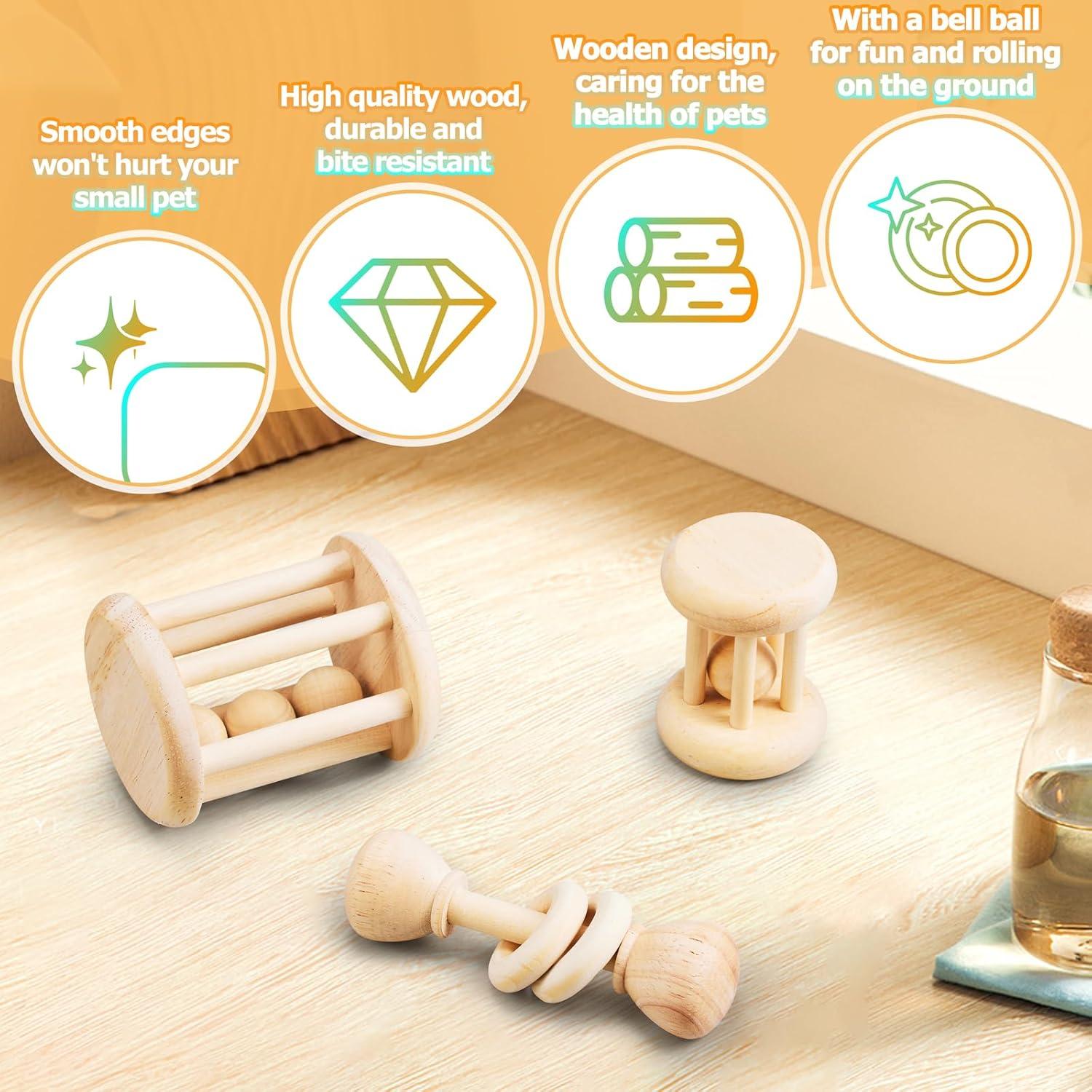 Juguetes de Madera para Conejos AOWPFVV - 3 Piezas Seguras