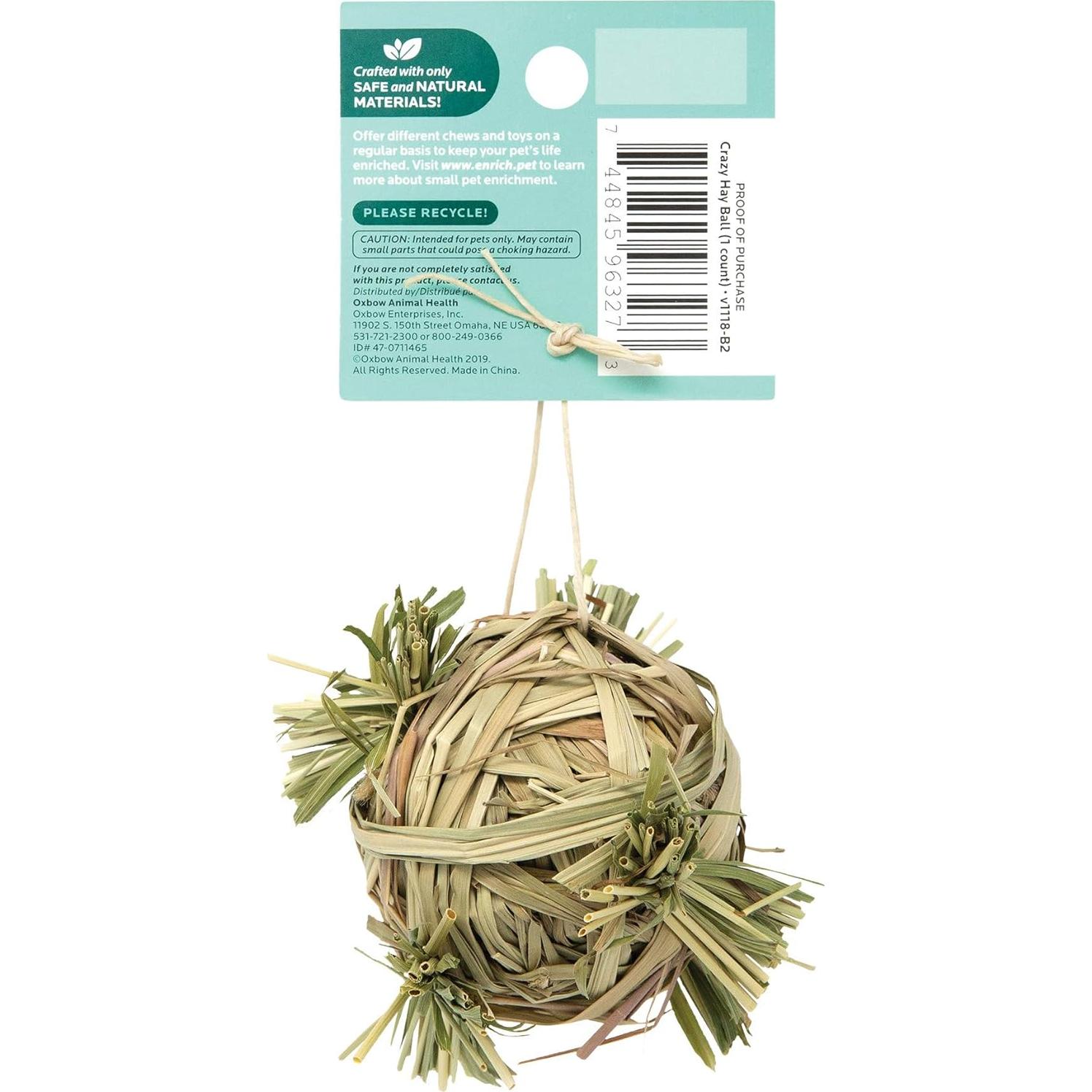 Juguete Enriquecido para Conejos Oxbow Bola de Heno 7.6cm