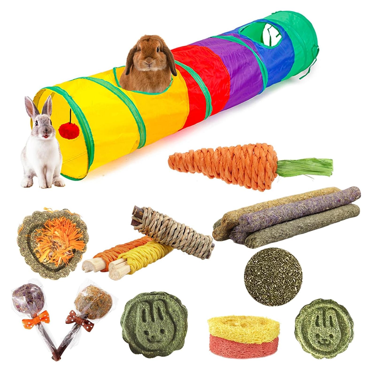 Túnel Plegable para Conejos HERCOCCI 119.4x25.4cm Arcoíris