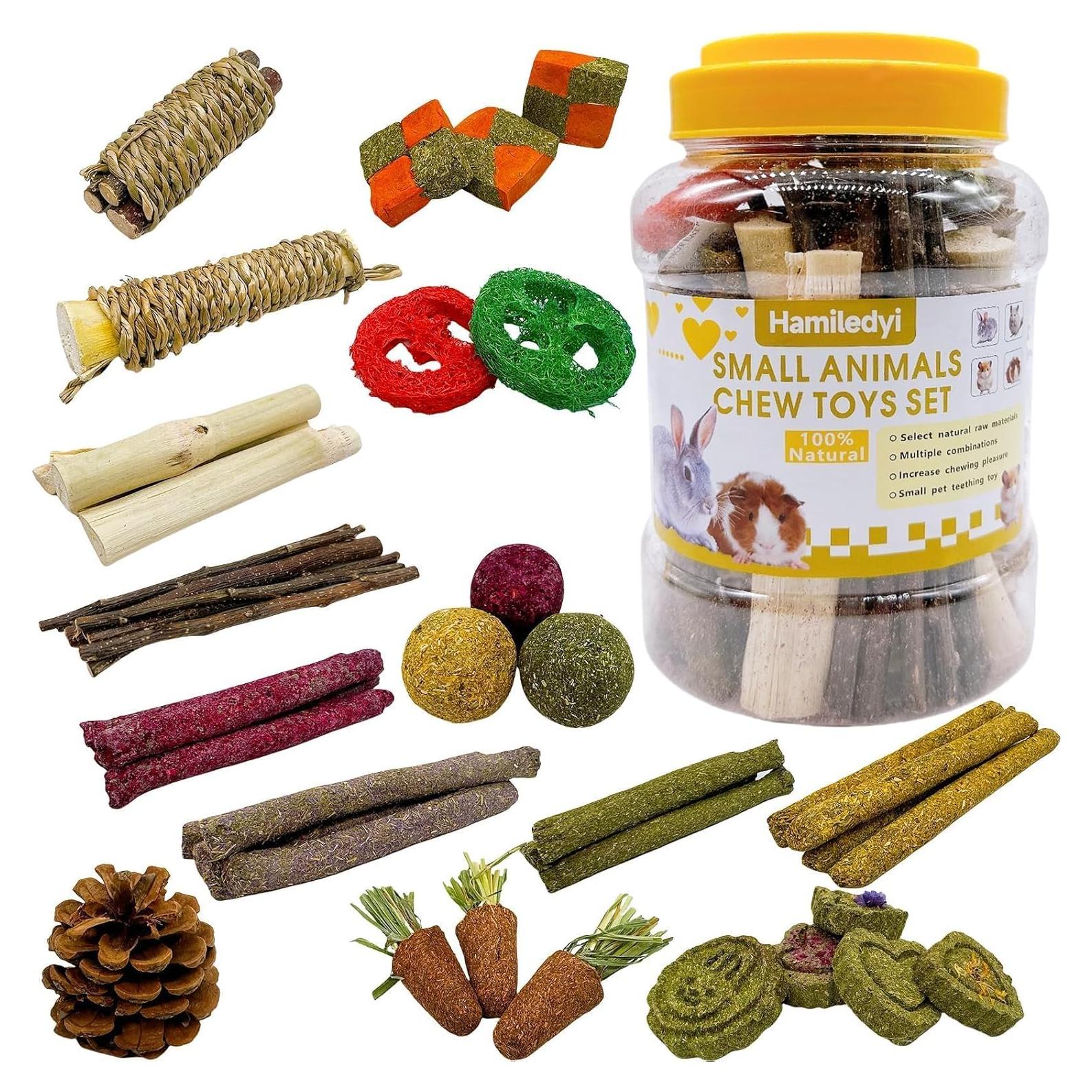 Juguetes Masticables para Conejos Hamiledyi 450g Pasto Timothy