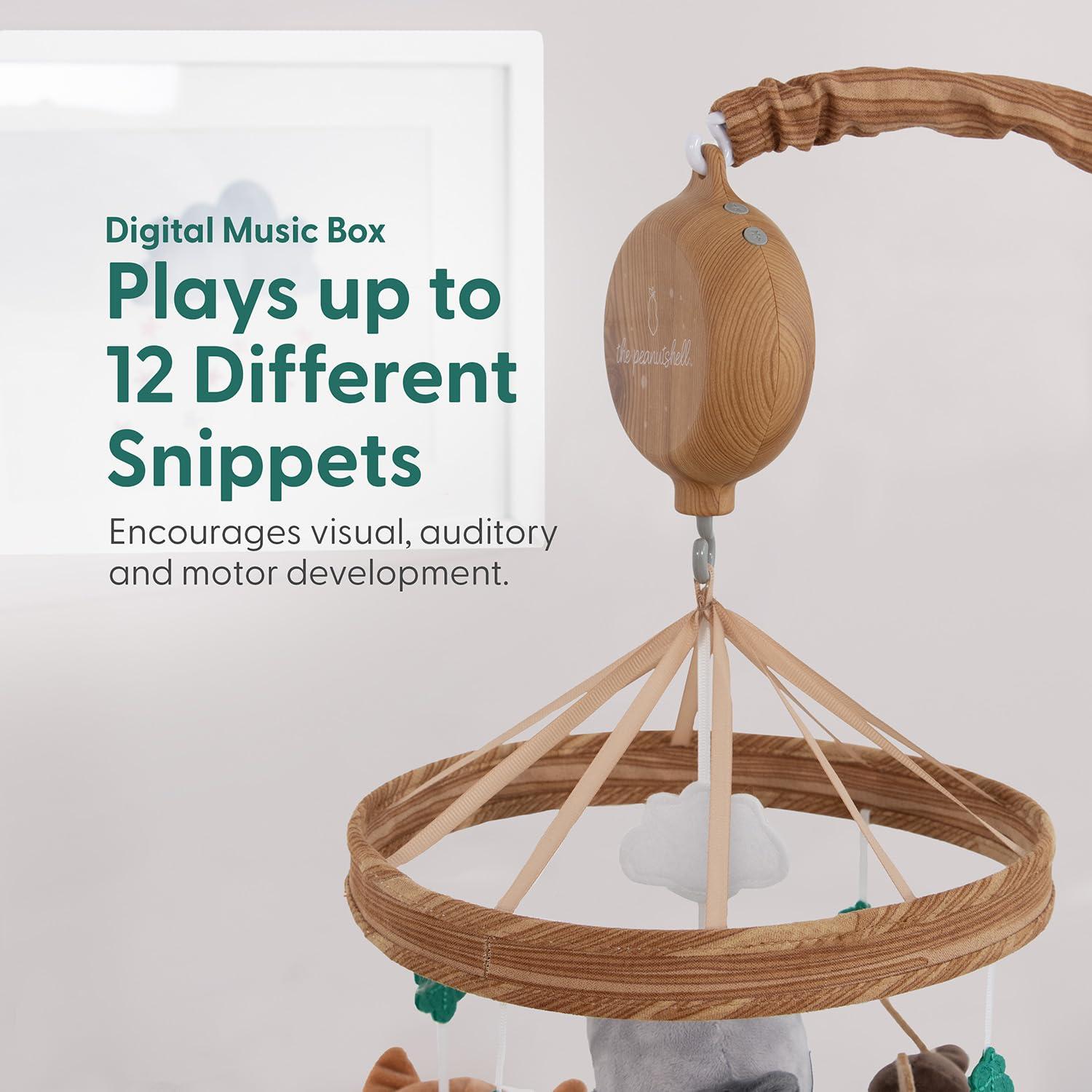 Móvil de Cuna Musical The Peanutshell - 12 Canciones, Madera
