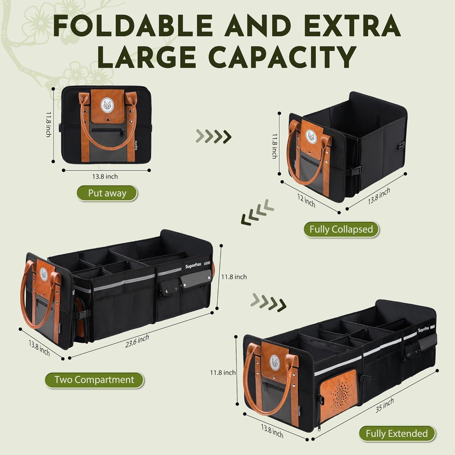 Organizador de Maletero SugarFox 95L Plegable Impermeable