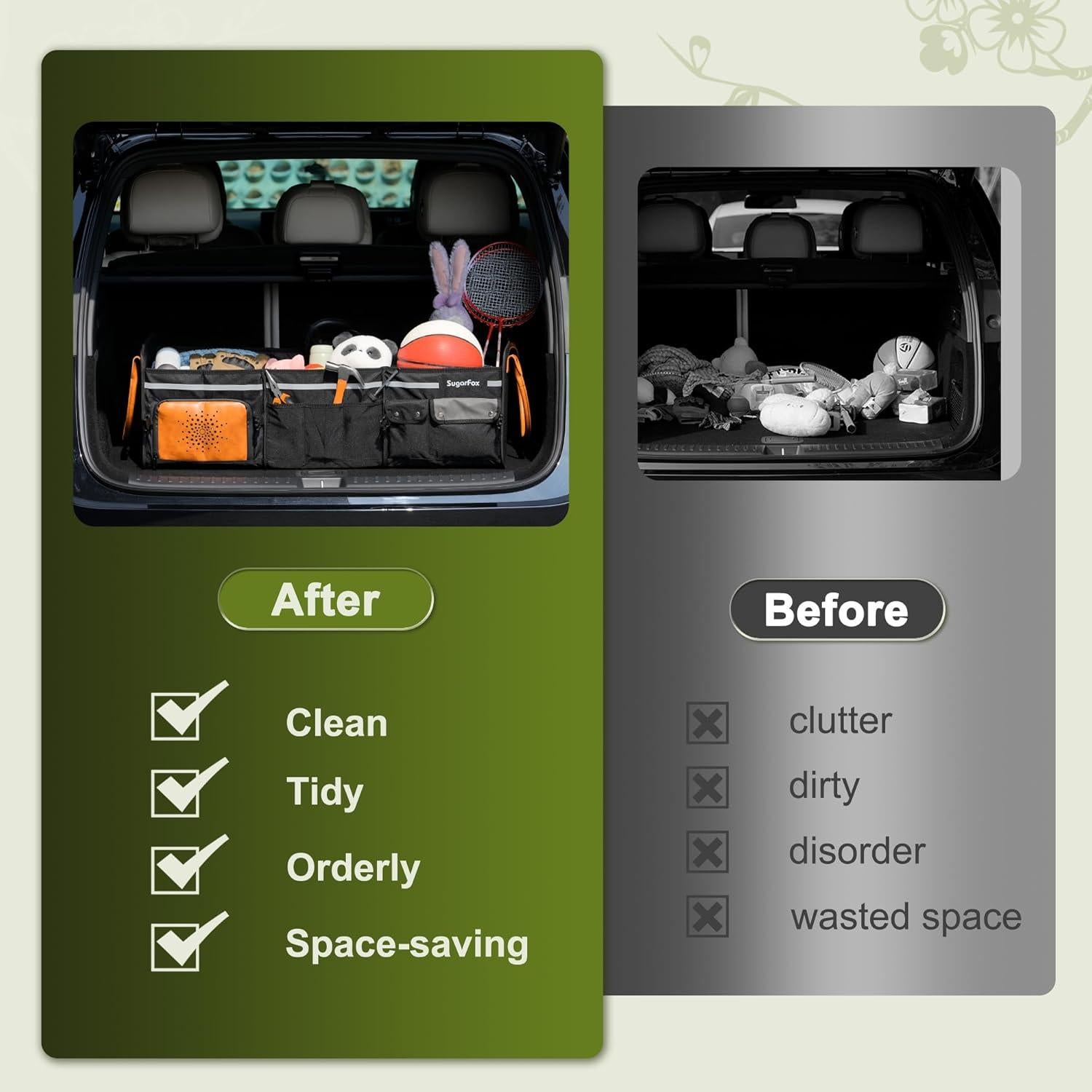 Organizador de Maletero SugarFox 95L Plegable Impermeable