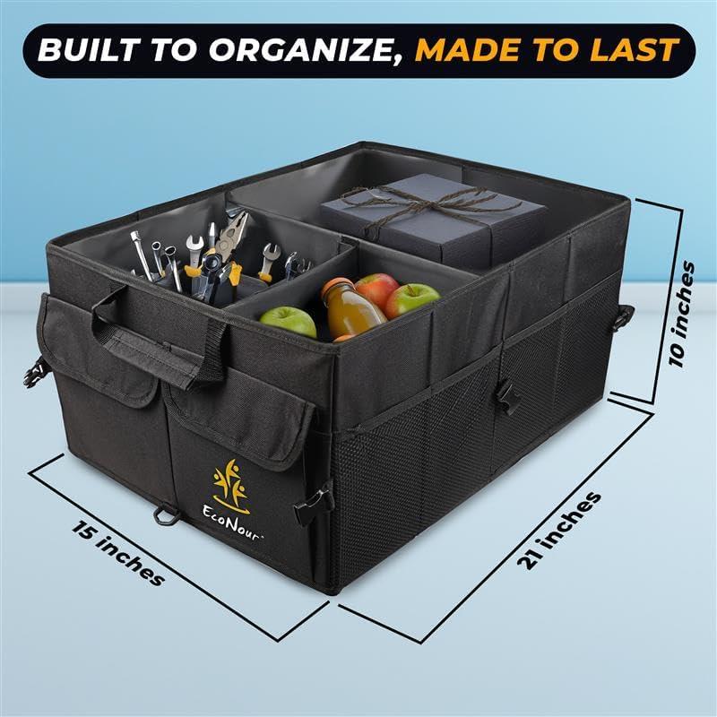 Organizador de Maletero EcoNour Plegable 49L para Auto - Negro