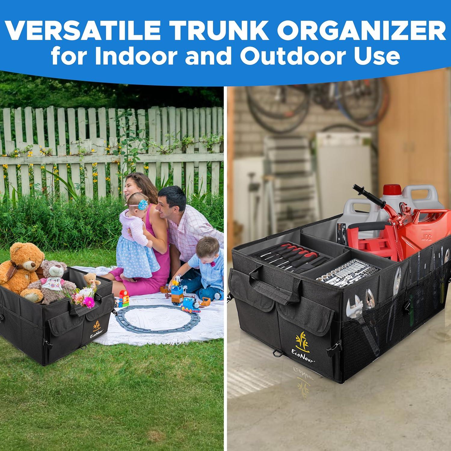 Organizador de Maletero EcoNour Plegable 49L para Auto - Negro