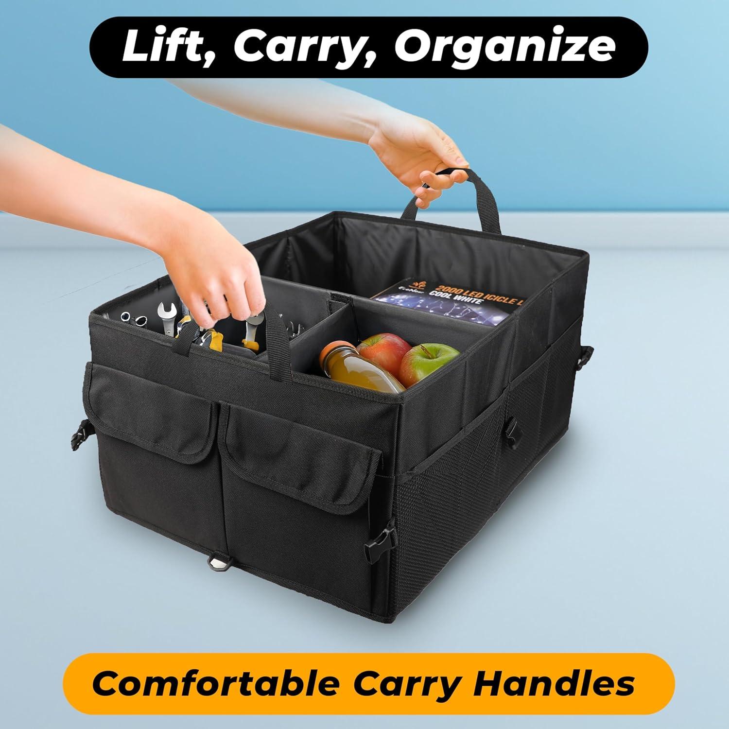 Organizador de Maletero EcoNour Plegable 49L para Auto - Negro