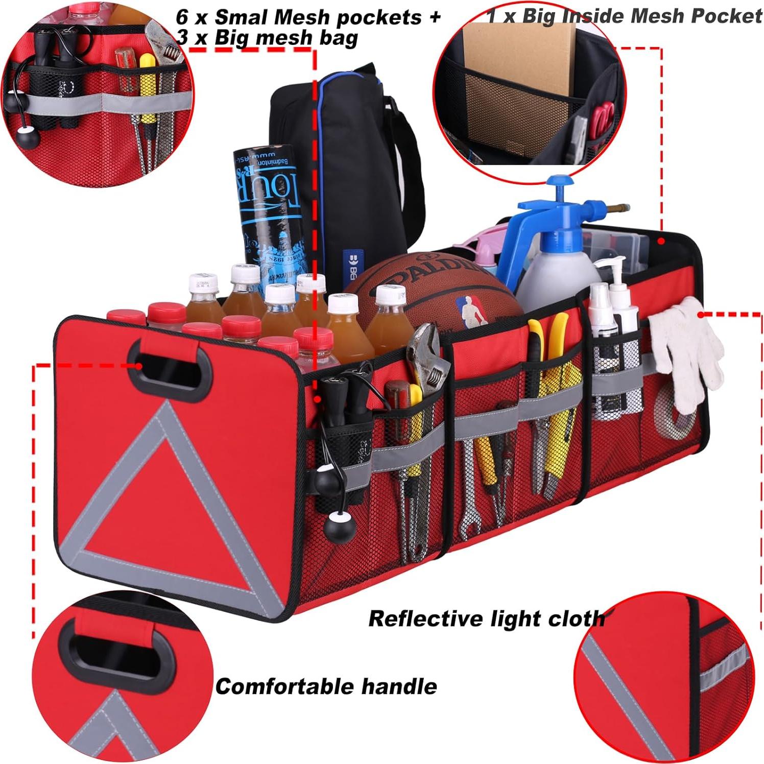 Organizador de Maletero Grande Plegable Homeve 3 Compartimentos