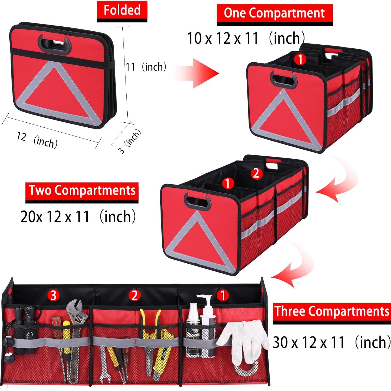 Organizador de Maletero Grande Plegable Homeve 3 Compartimentos