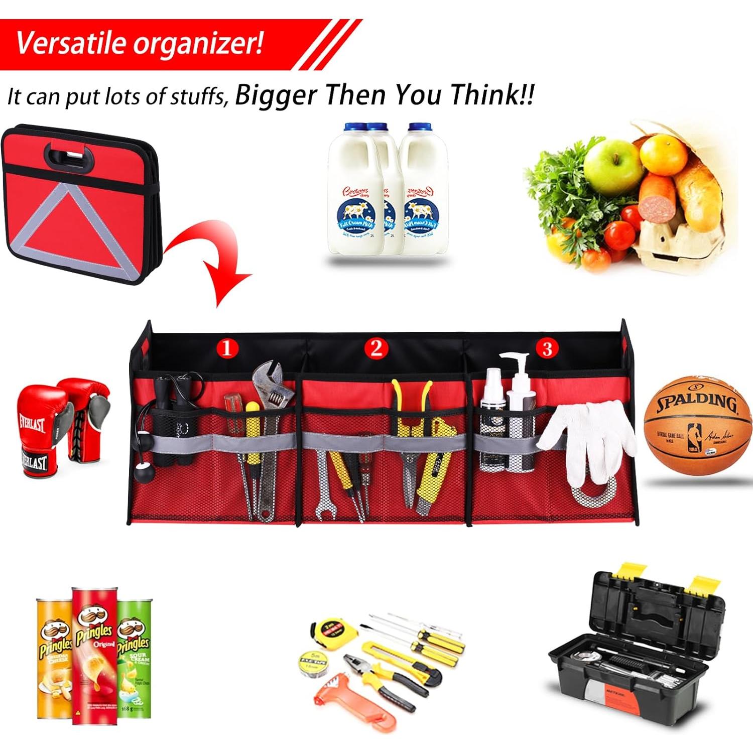 Organizador de Maletero Grande Plegable Homeve 3 Compartimentos