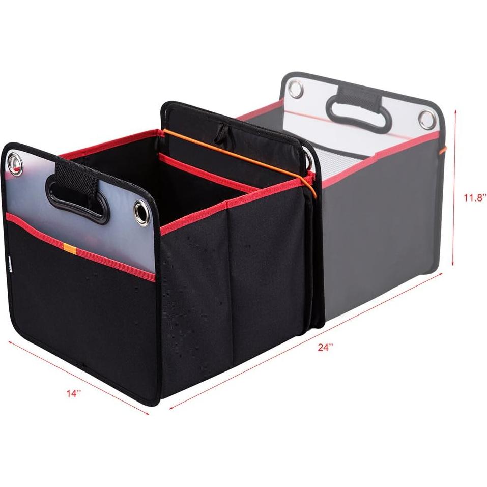 Organizador de Maletero COVAX Plegable 24L Negro/Rojo