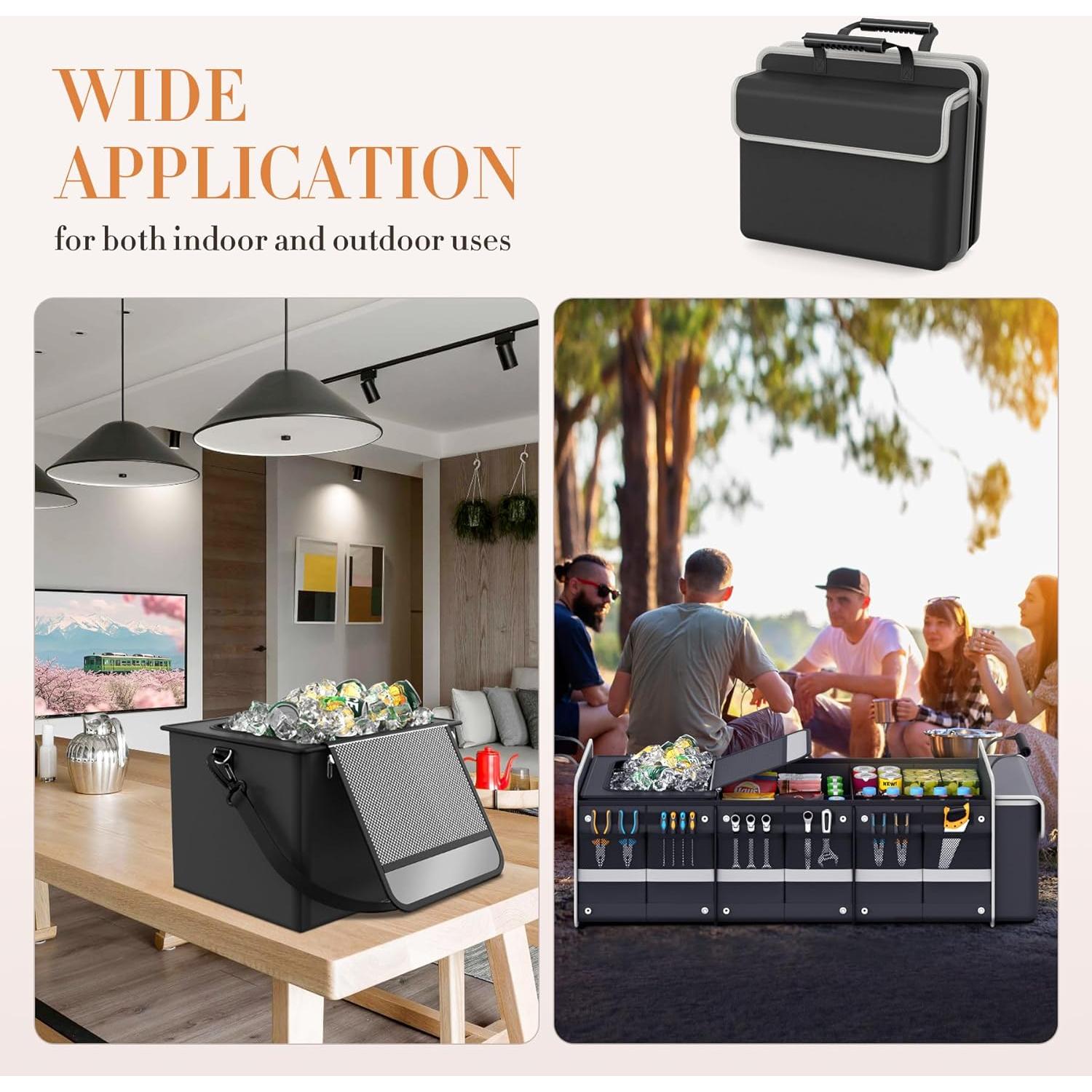 Organizador de Maletero XXL 110L TITIYIOF Negro Impermeable