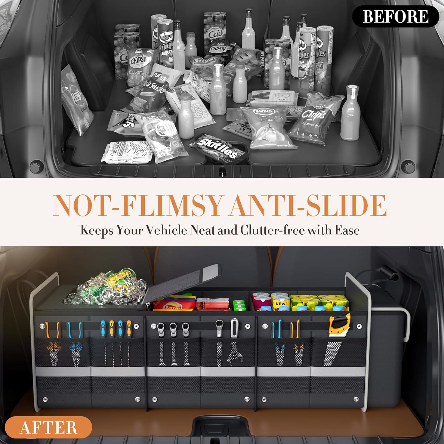 Organizador de Maletero XXL 110L TITIYIOF Negro Impermeable