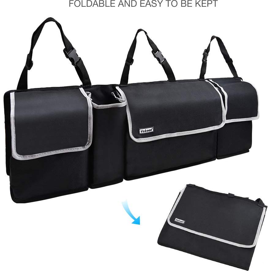 Organizador de Maletero Vakeen Plegable 4 Bolsillos Negro