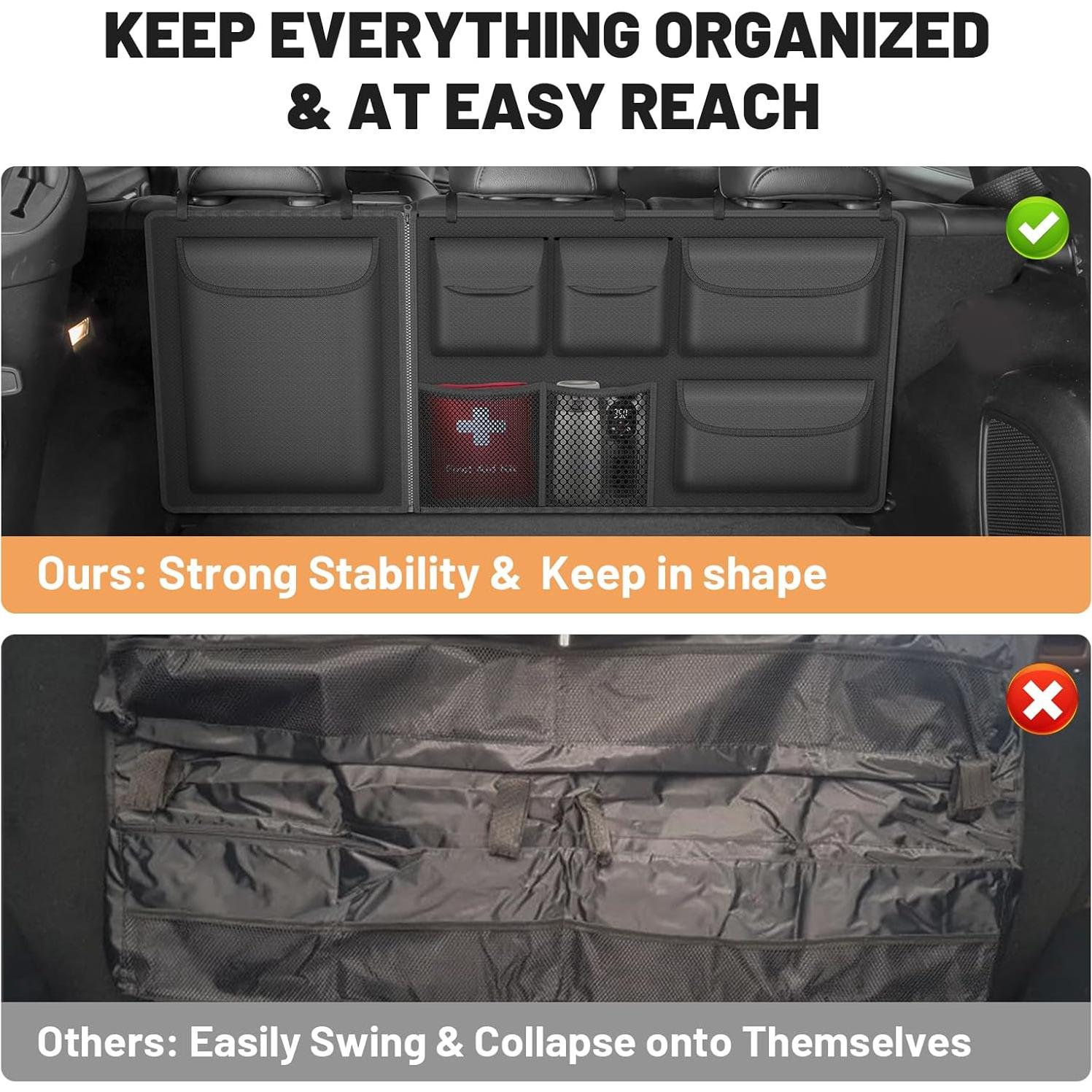 Organizador de Maletero Colgante Automiim 7 Compartimentos Negro