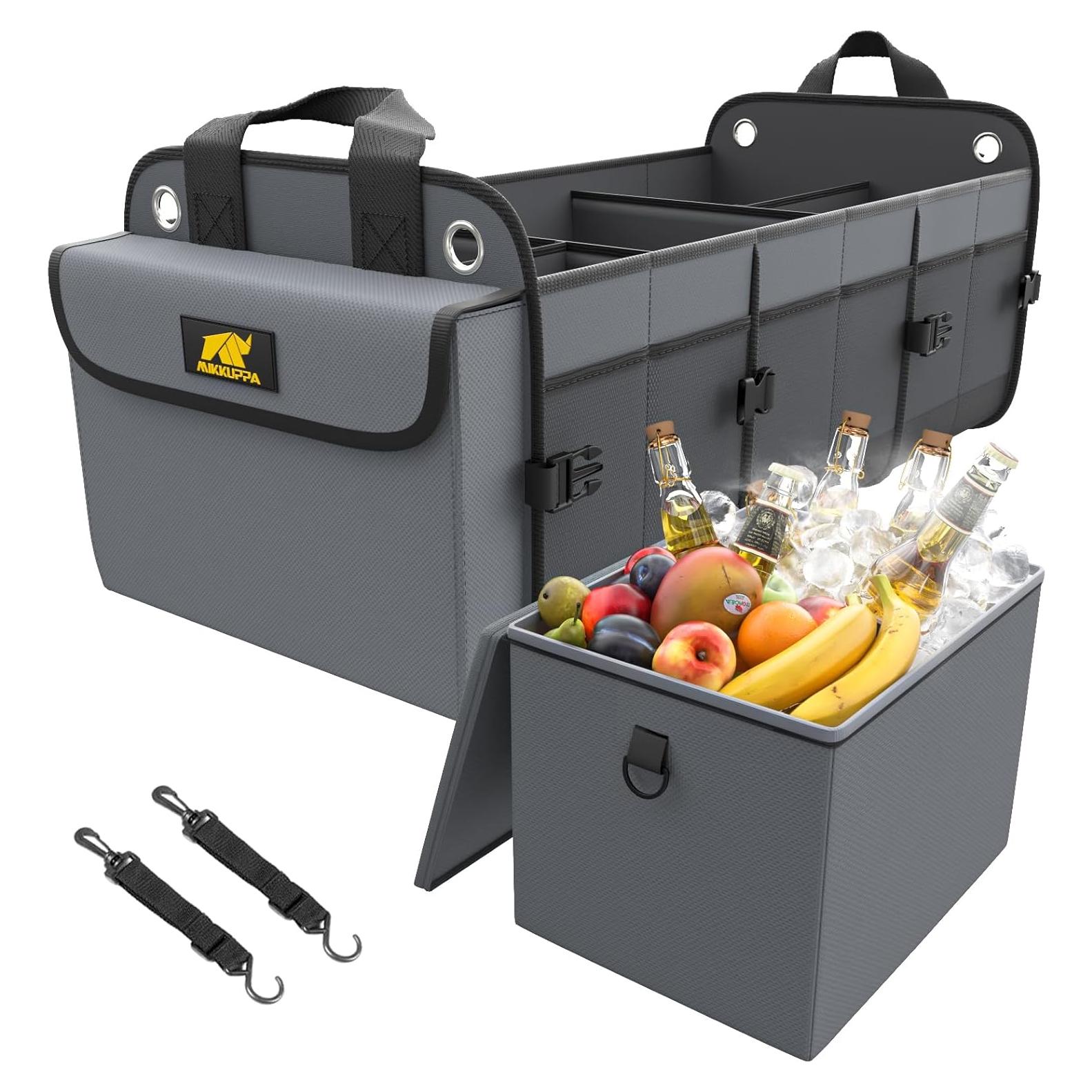 Organizador de Maletero MIKKUPPA con Nevera 100L Plegable Gris