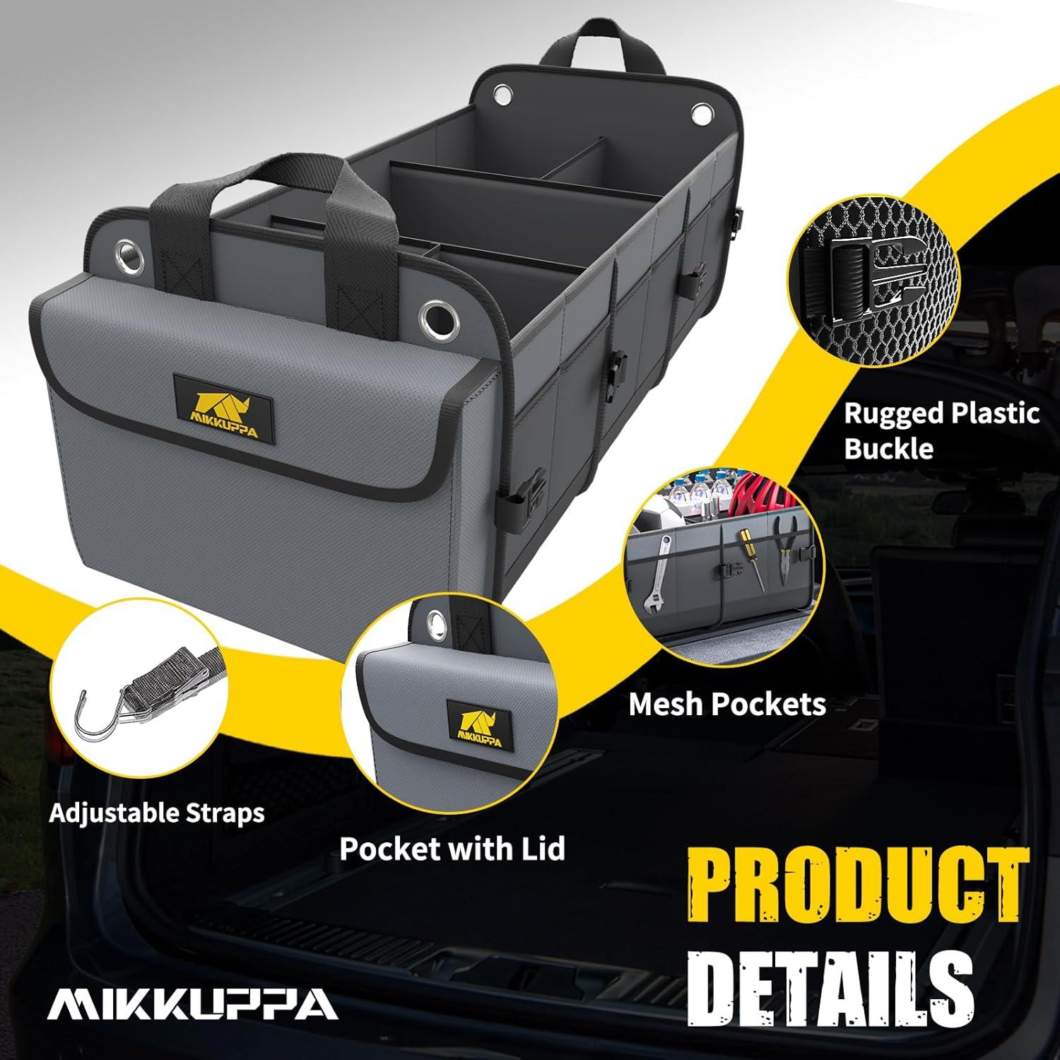Organizador de Maletero MIKKUPPA con Nevera 100L Plegable Gris