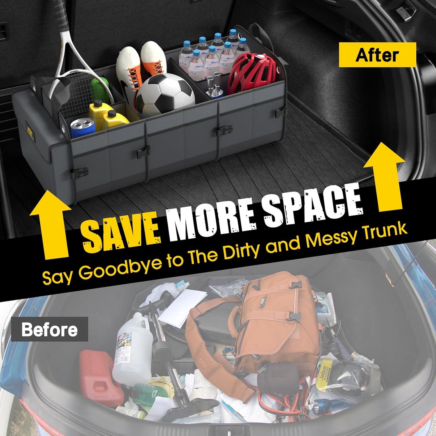 Organizador de Maletero MIKKUPPA con Nevera 100L Plegable Gris