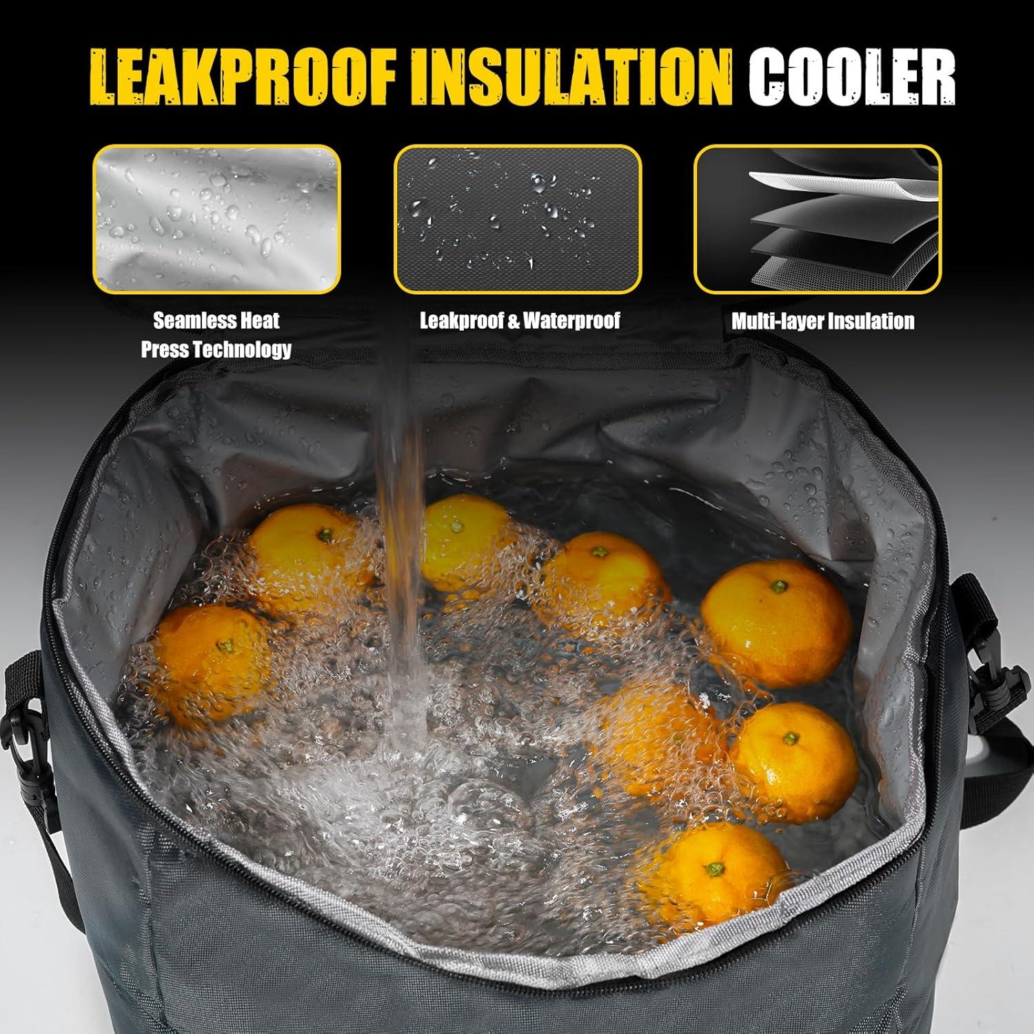 Organizador de Maletero MIKKUPPA con Nevera 100L Plegable Gris